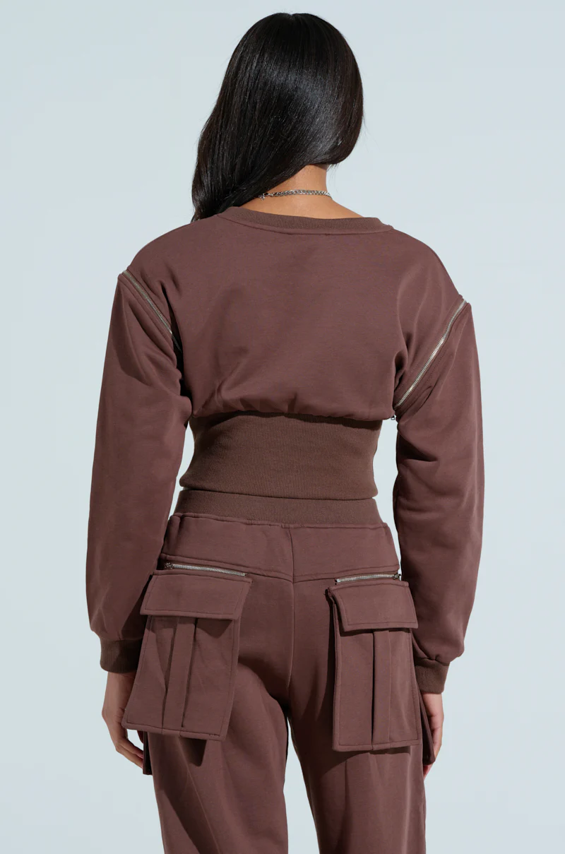 NIA CORSETED ZIPPERED LONGSLEEVE SWEATSHIRT - Image 7