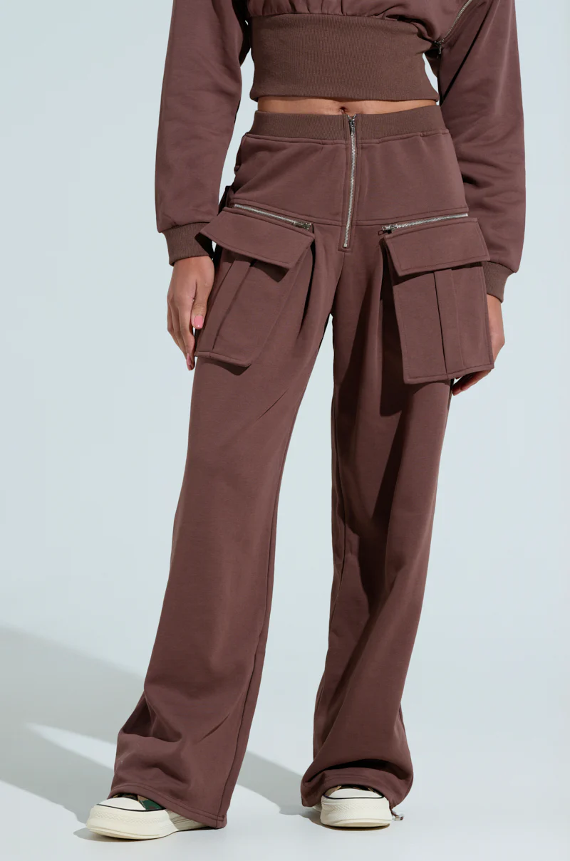 NIA ZIP OFF POCKET WIDE LEG SWEATPANT - Image 4