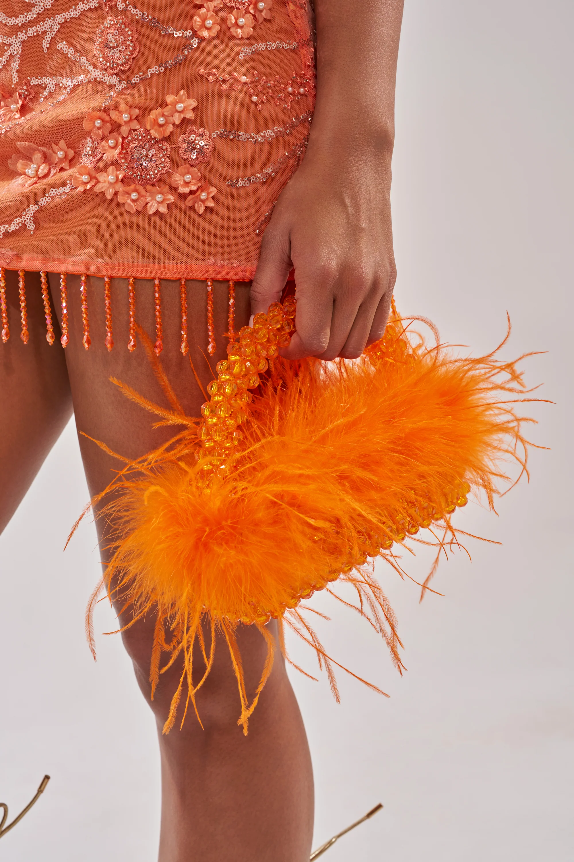 NIGHT OUT BEADED FEATHER BAG - Image 2