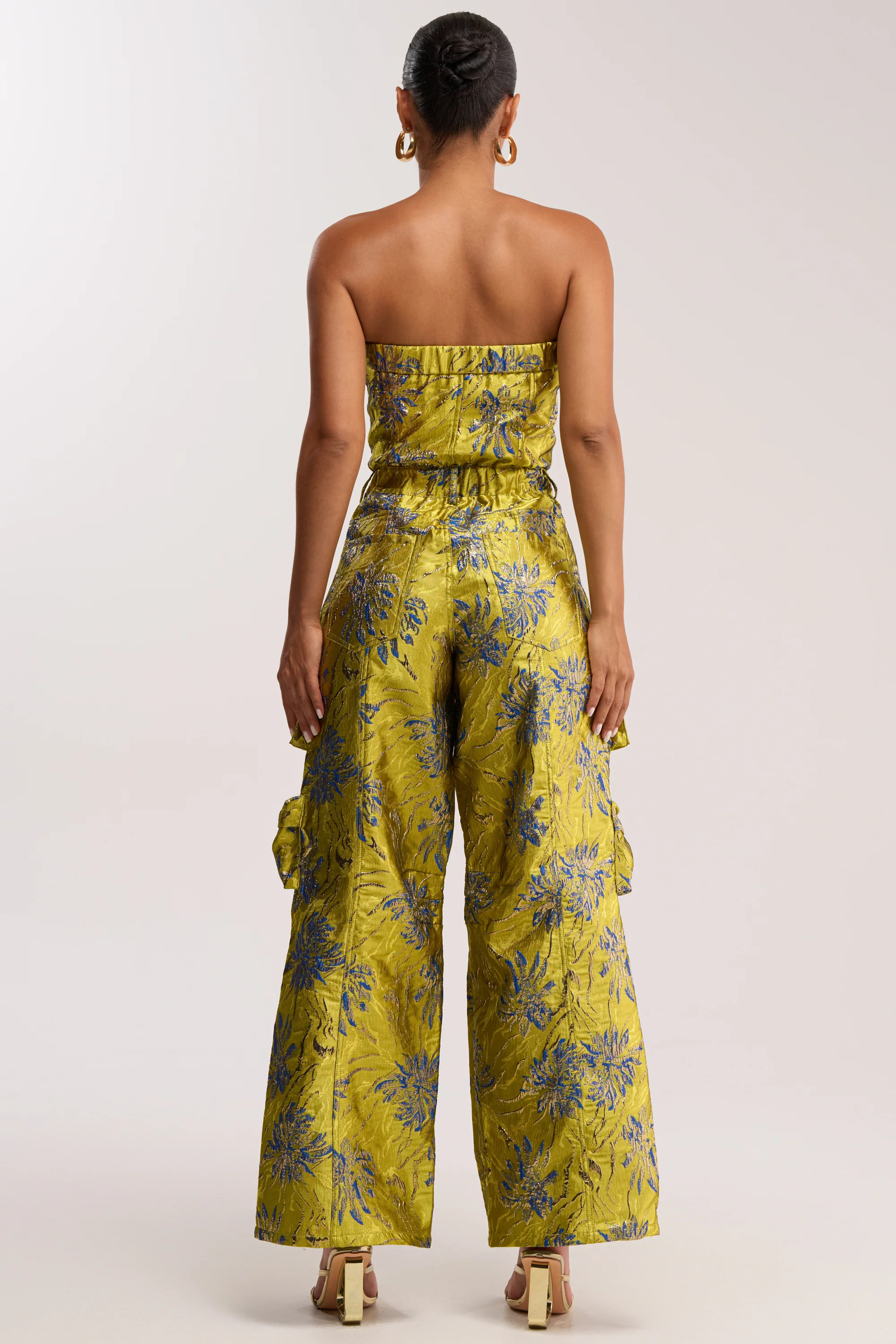 NIKKI BROCADE JUMPSUIT IN GREEN - Image 6