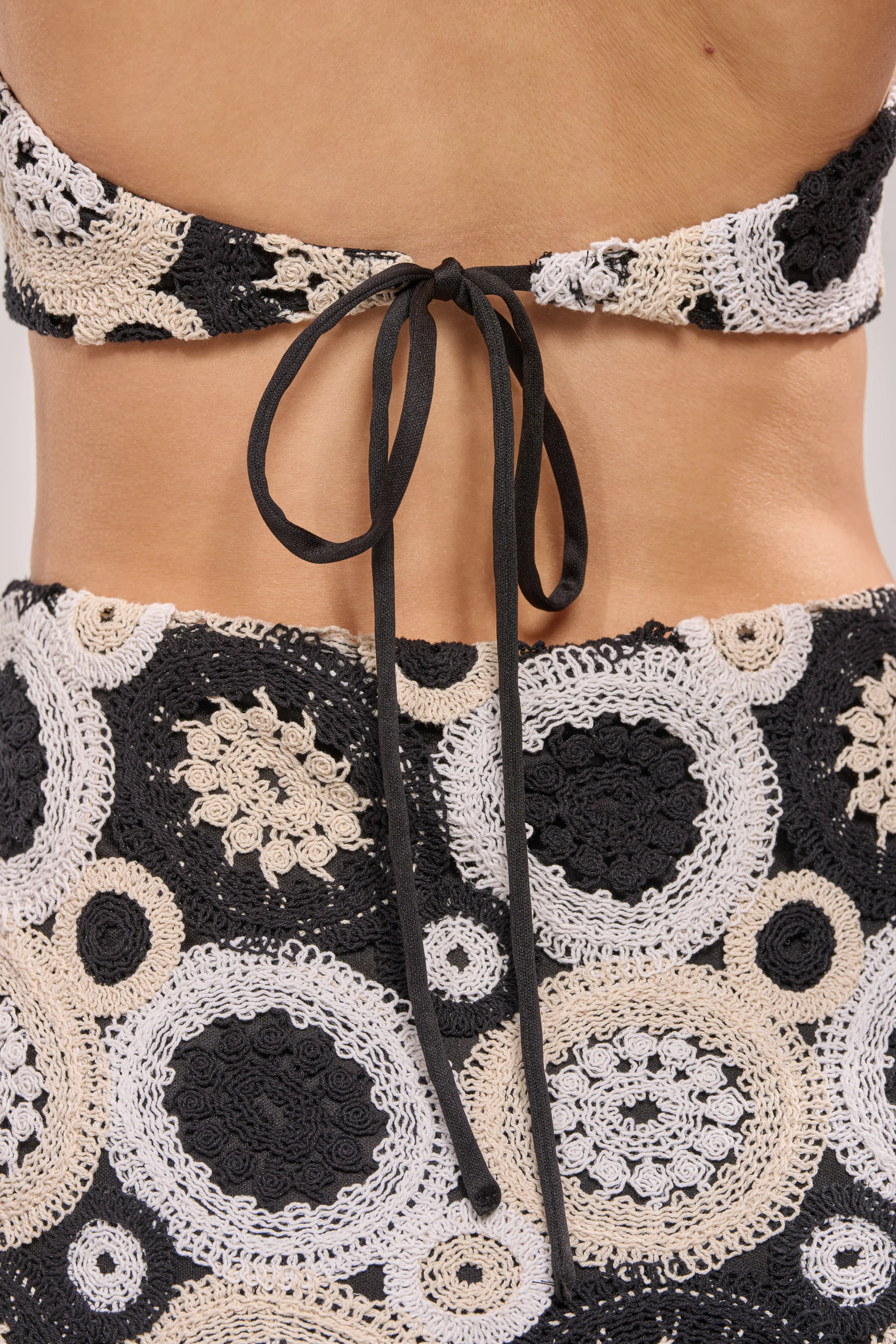 NOT YOUR BABE CROCHET MINI DRESS IN BLACK TONAL - Image 10