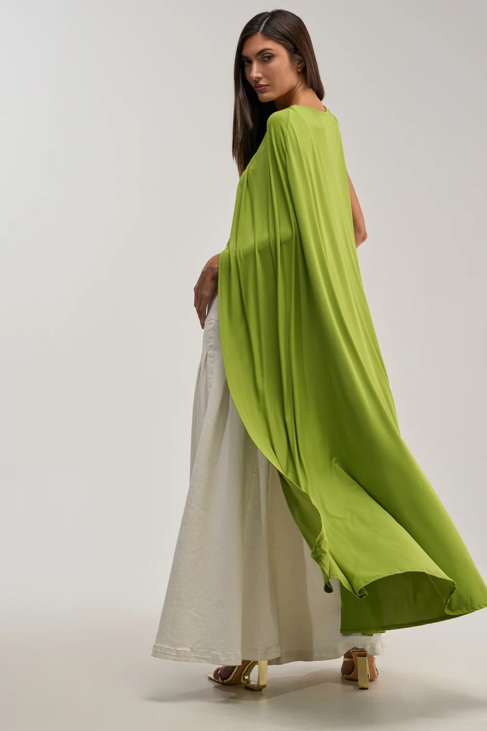 NOT YOURS CAPE BODYSUIT IN CHARTREUSE - Image 6