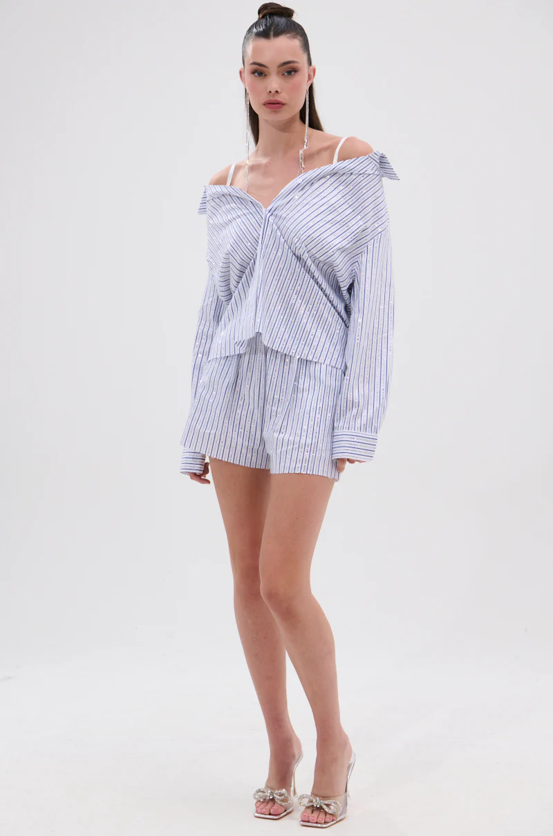 NOTHING BETTER STRIPE SHORT WITH RHINESTONE - Image 5
