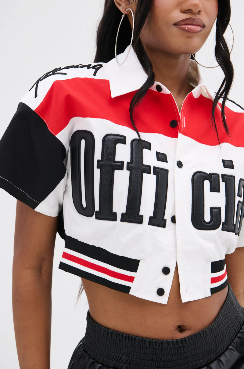 OFFICIAL DUTY CROPPED BUTTON DOWN TOP - Image 8