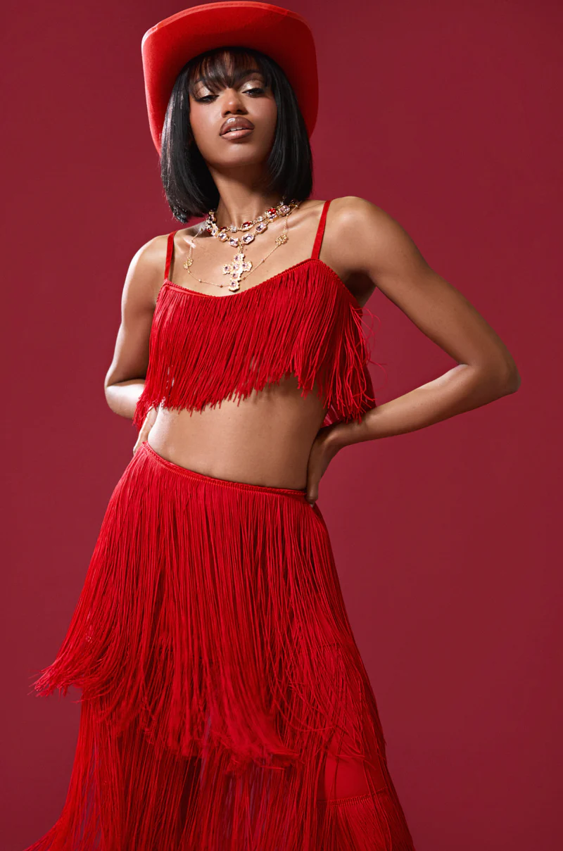 OH SO FRINGE TOP IN RED - Image 2