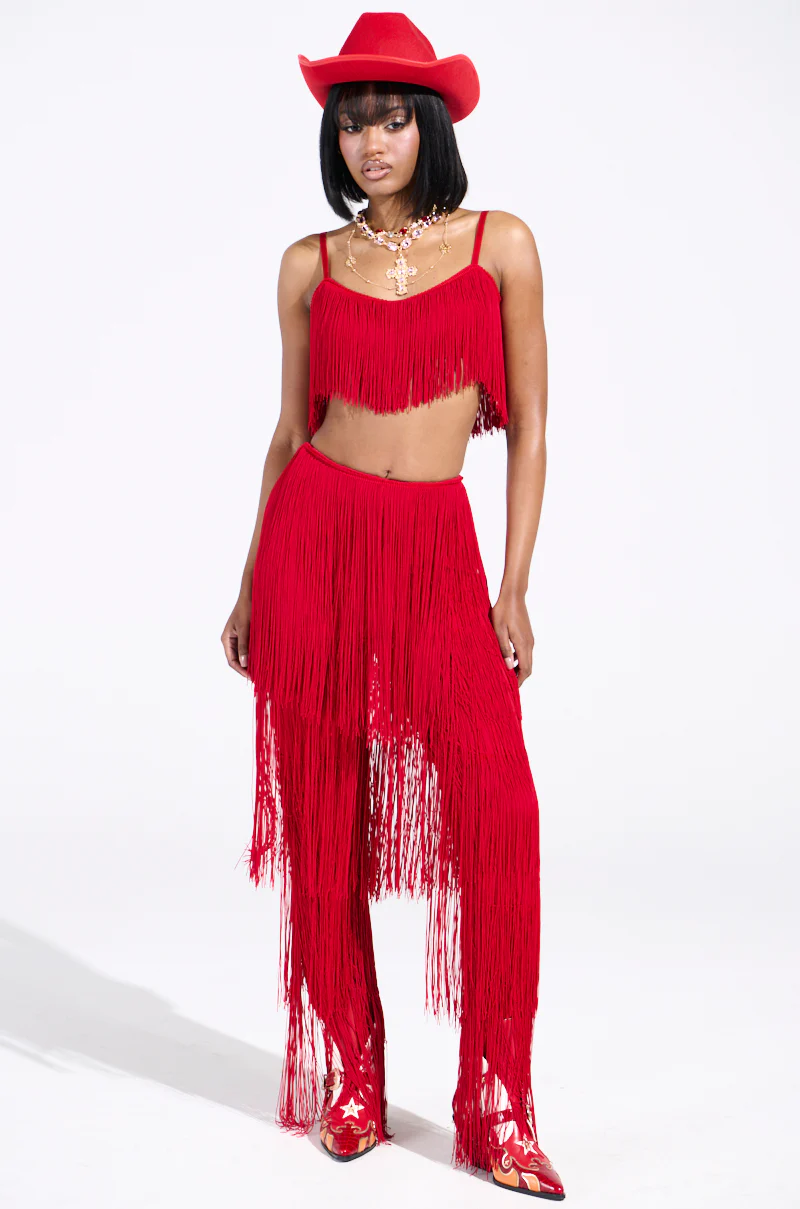 OH SO FRINGE TOP IN RED - Image 7