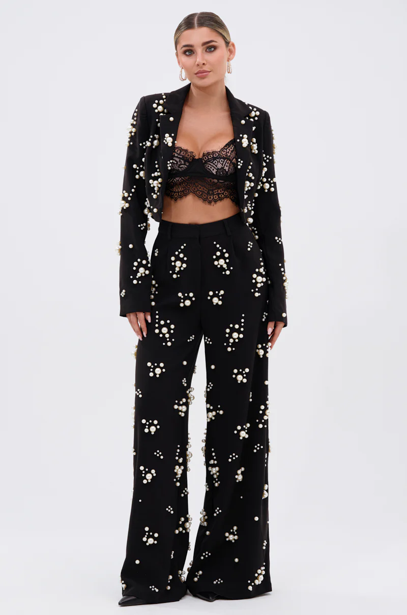 OLD FLAME EMBELLISHED TROUSER IN BLACK - Image 5