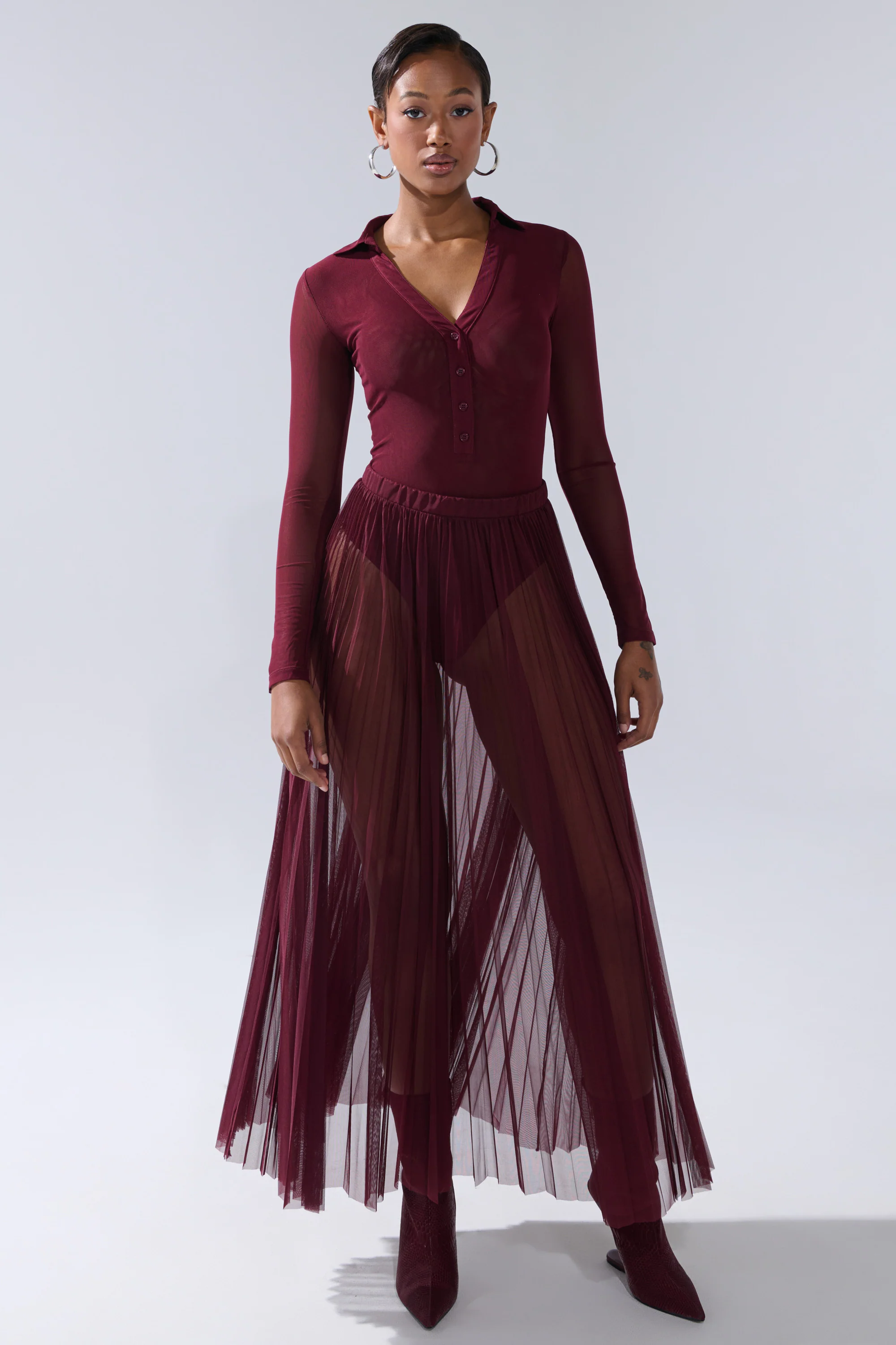 ON FIRE MESH MAXI SKIRT - Image 6