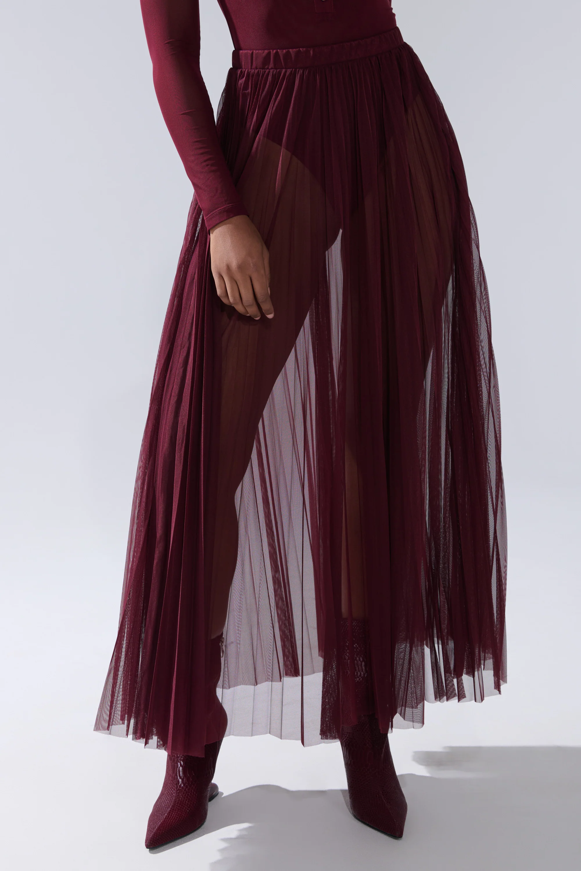 ON FIRE MESH MAXI SKIRT - Image 8
