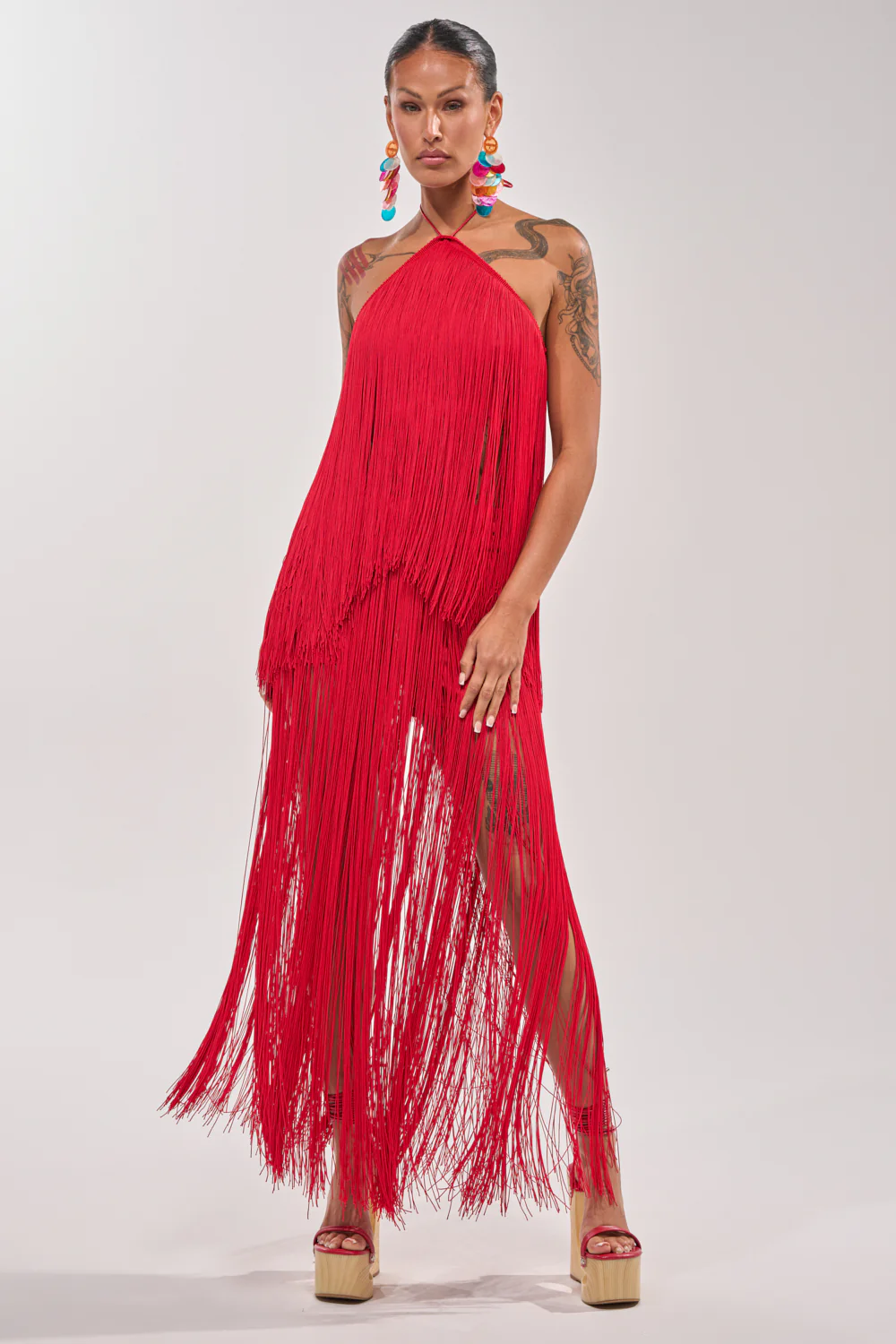 ON THE EDGE FRINGE HALTER TOP - Image 6