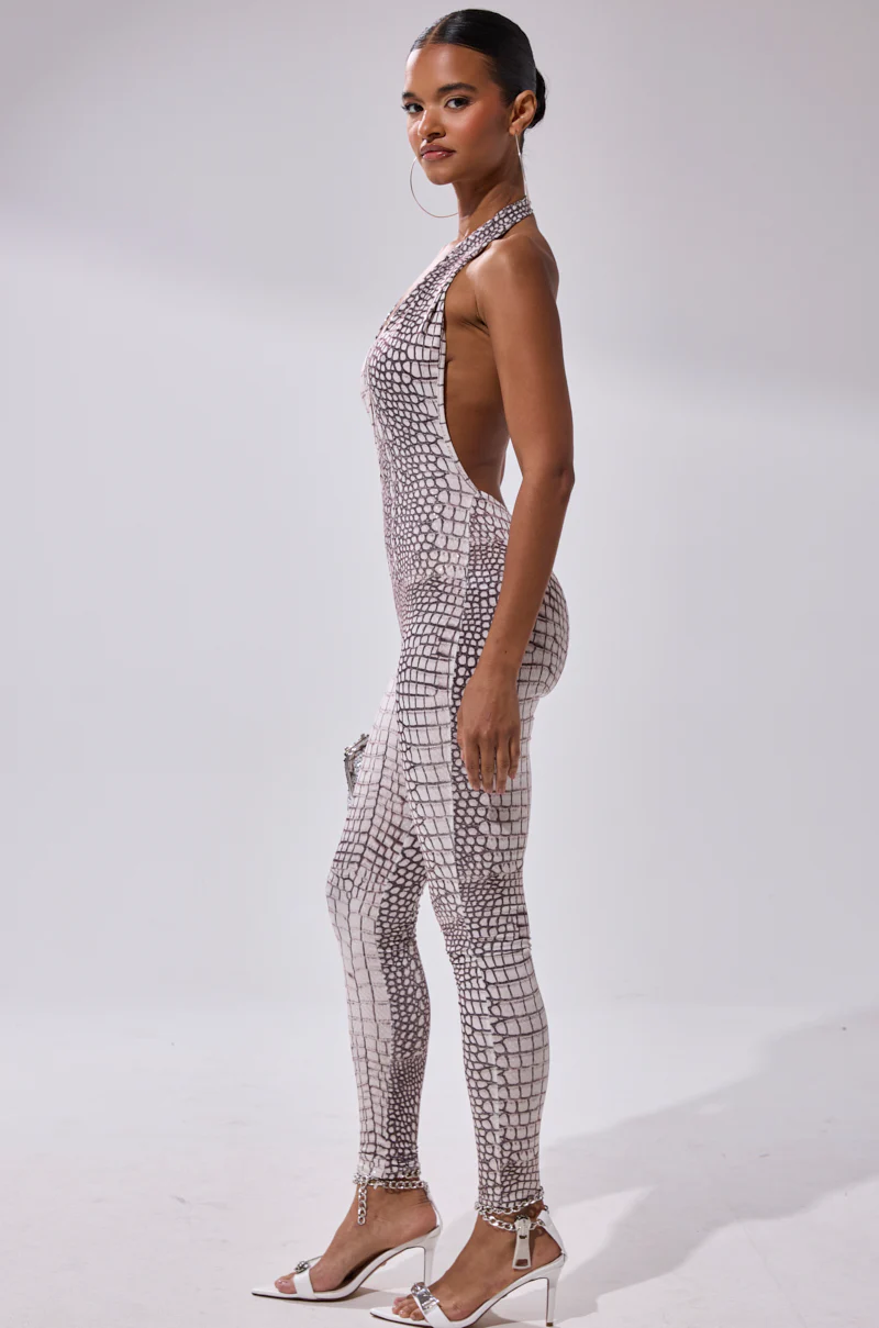 ON THE MOVE CROC PRINT JUMPSUIT - Image 4