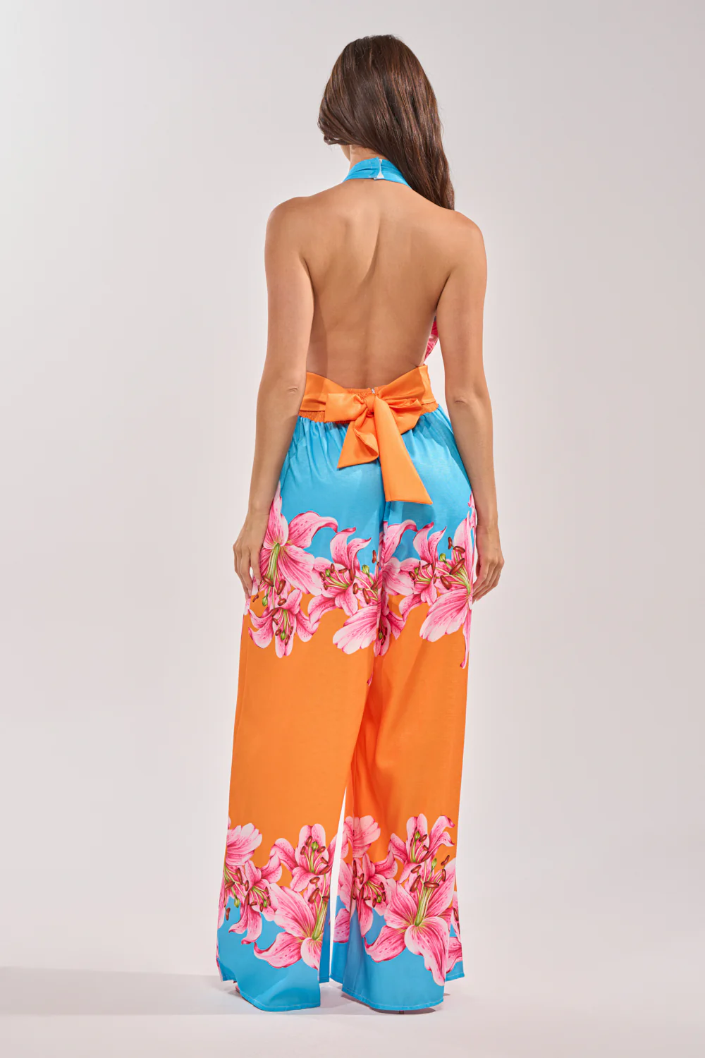 ON VACA TIME HALTER FLORAL PRINT JUMPSUIT - Image 4