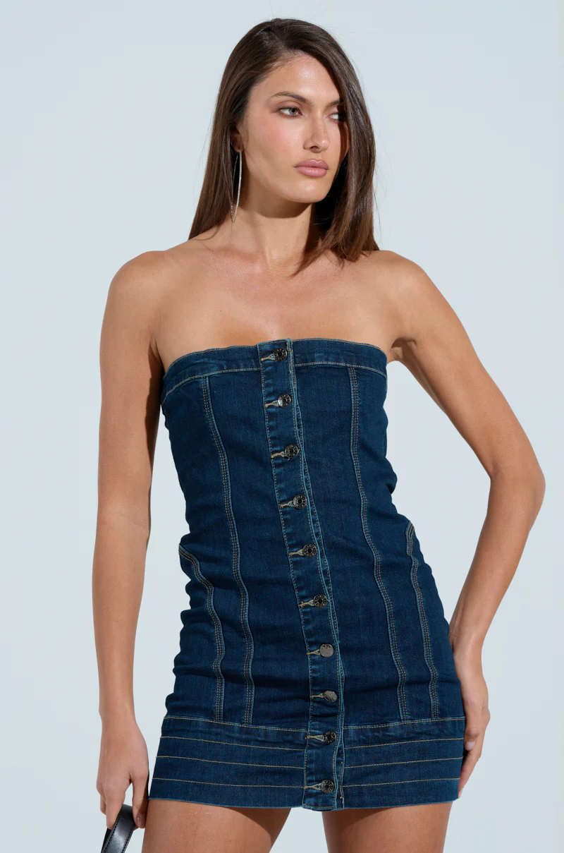 ONE OF A KIND DENIM MINI DRESS - Image 2