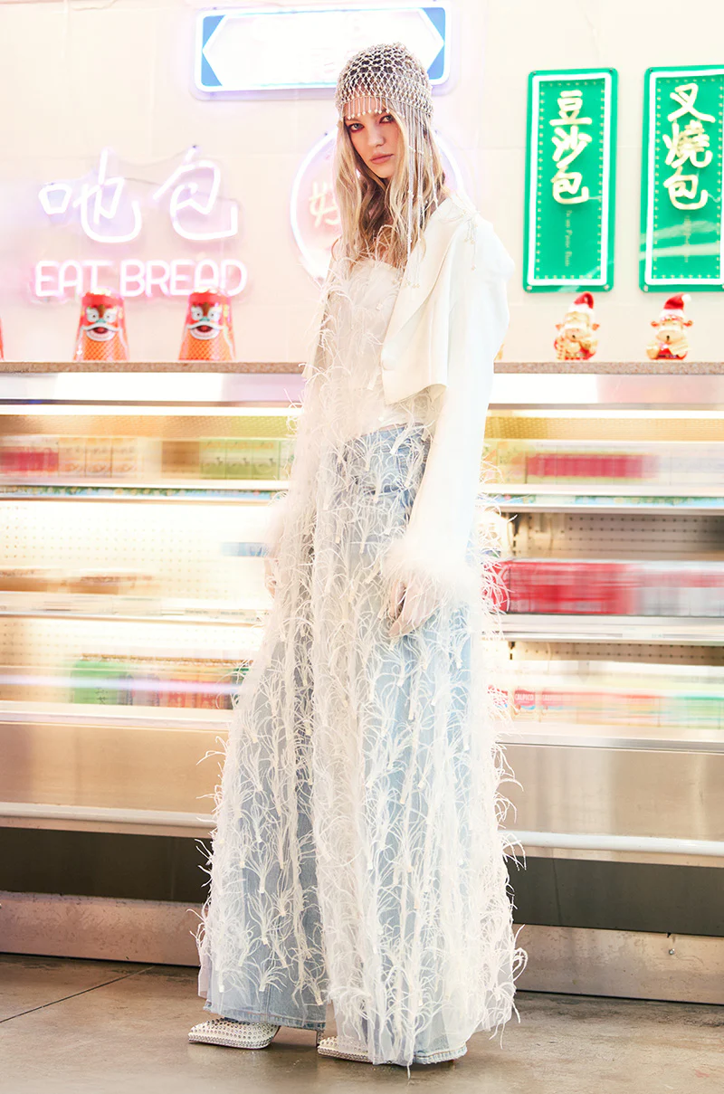 ONE OF A KIND FEATHER MAXI DRESS - Image 2