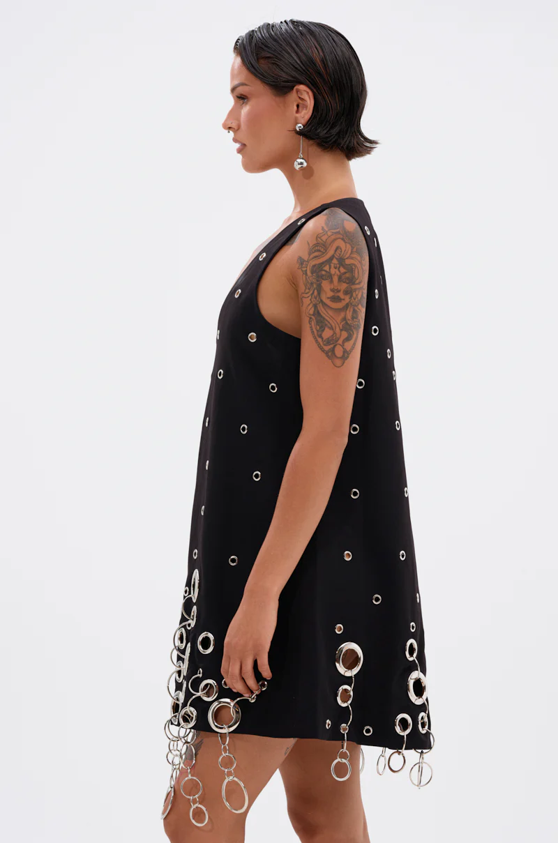 ONE OF A KIND MINI DRESS WITH METAL HARDWARE - Image 3