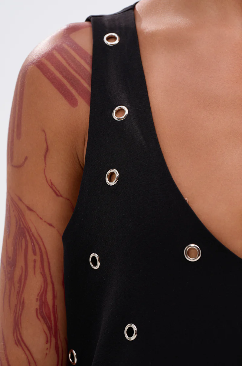 ONE OF A KIND MINI DRESS WITH METAL HARDWARE - Image 8