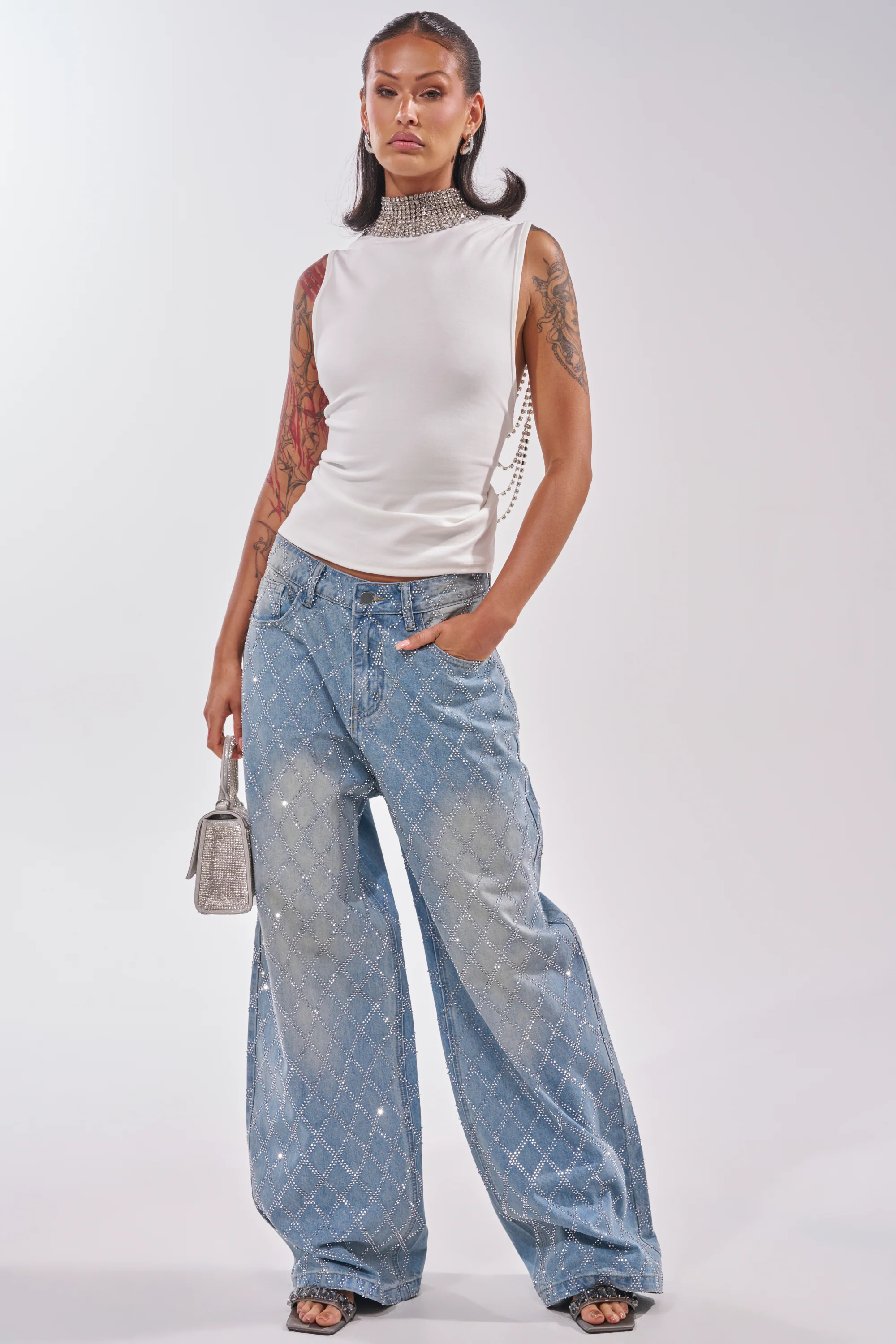 ONE OF ONE RHINESTONE SLEEVELESS TEE - Image 6