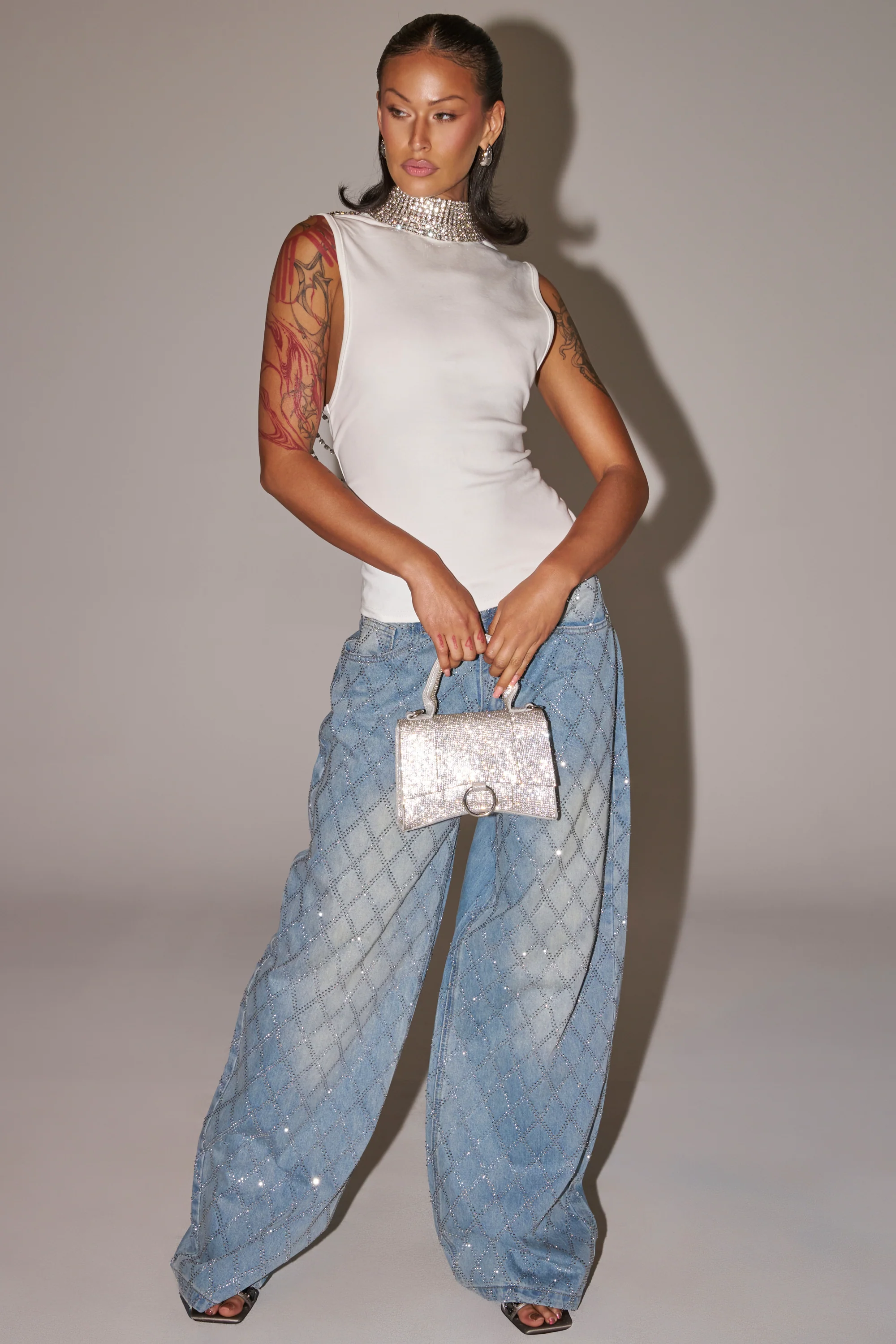 ONE OF ONE RHINESTONE SLEEVELESS TEE - Image 8