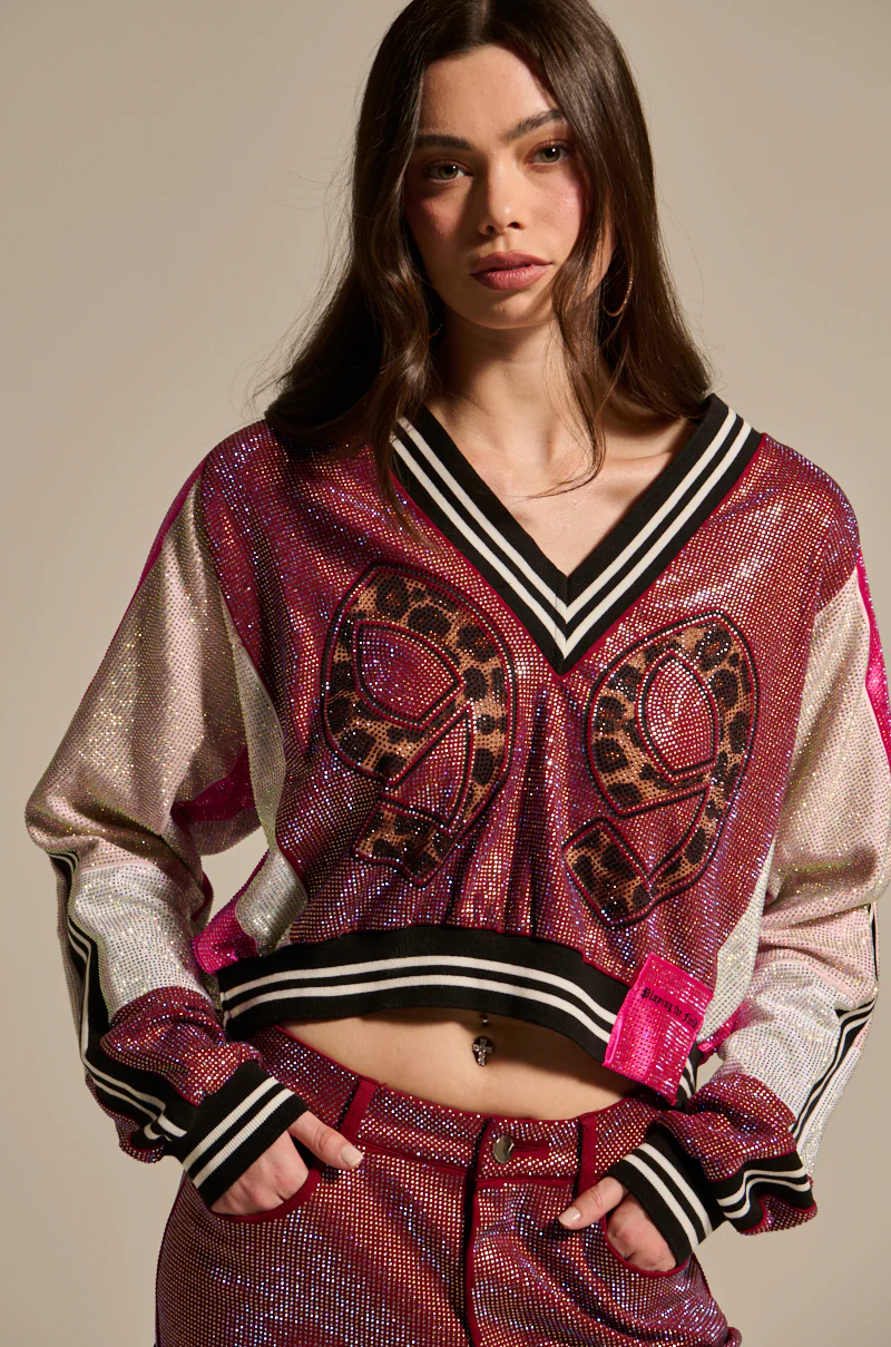 ONLY THE COOLEST RHINESTONE JERSEY SWEATSHIRT - Image 3