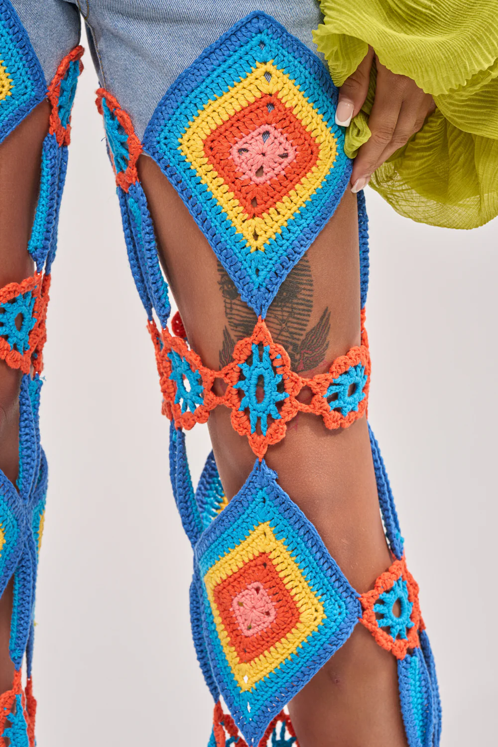 OUT OF OFFICE CROCHET DENIM JEANS - Image 9