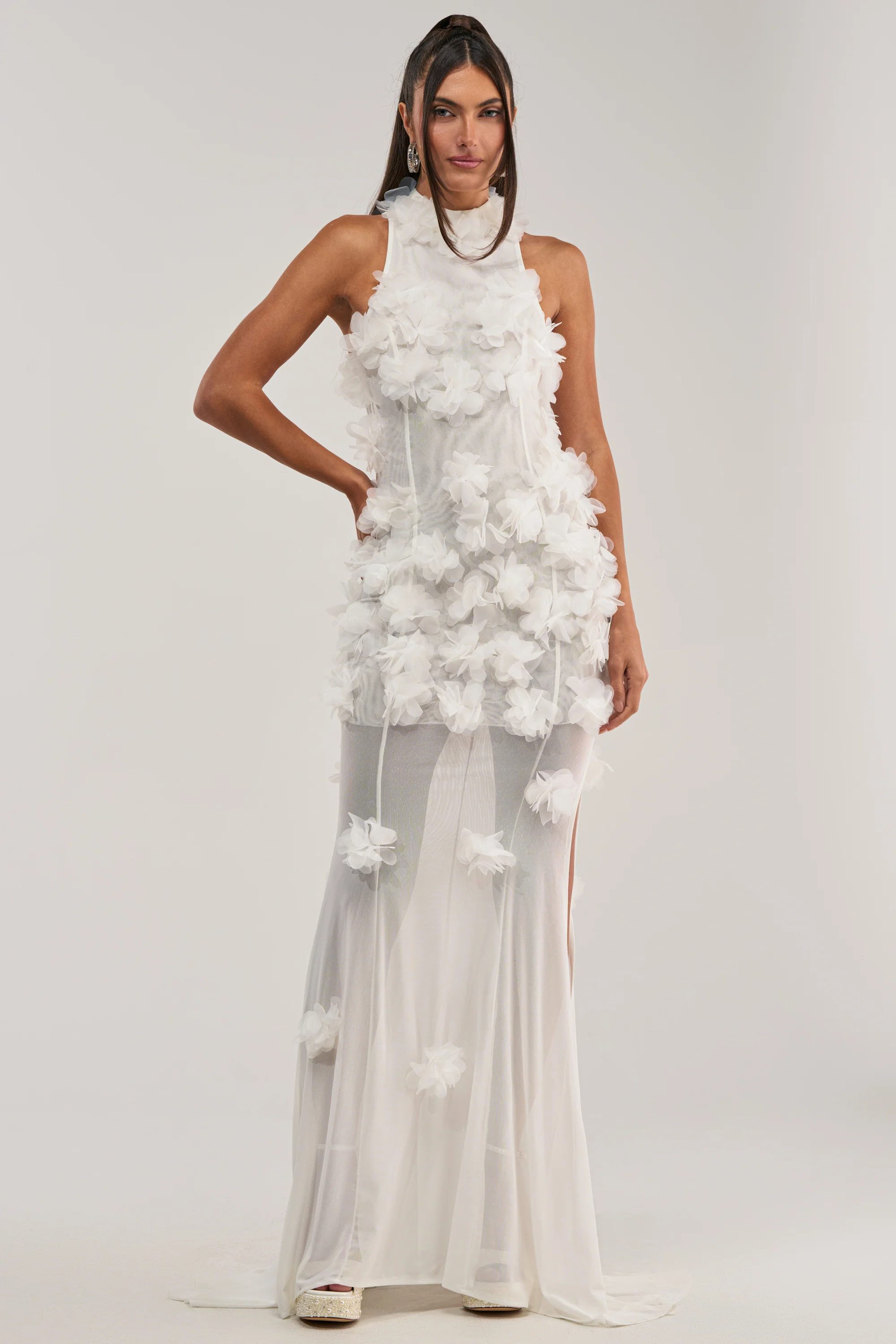 PARTY FAVOR RUFFLE MAXI DRESS IN WHITE - Image 2