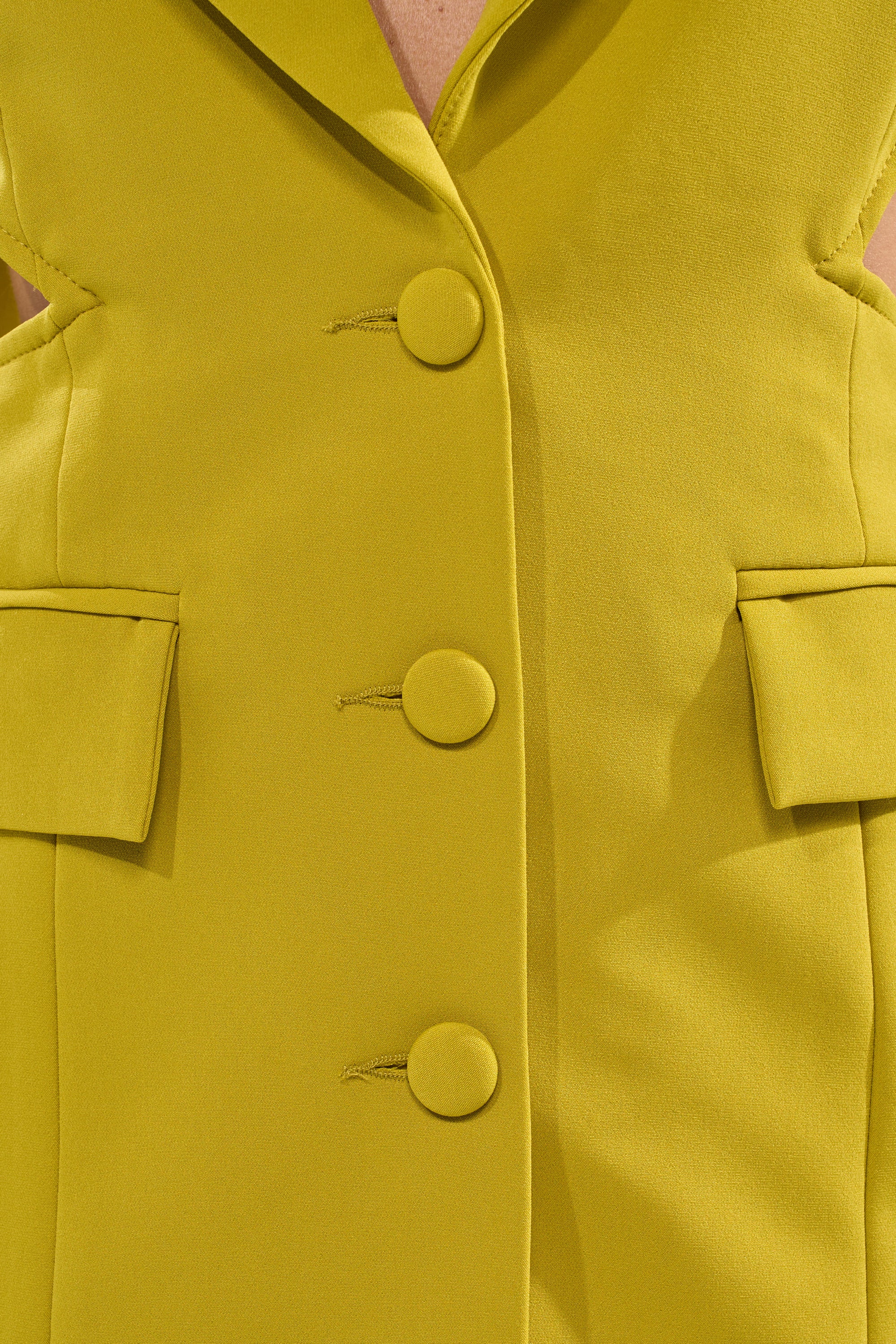 PARTY IN THE BACK CUTOUT BLAZER IN CHARTREUSE - Image 9