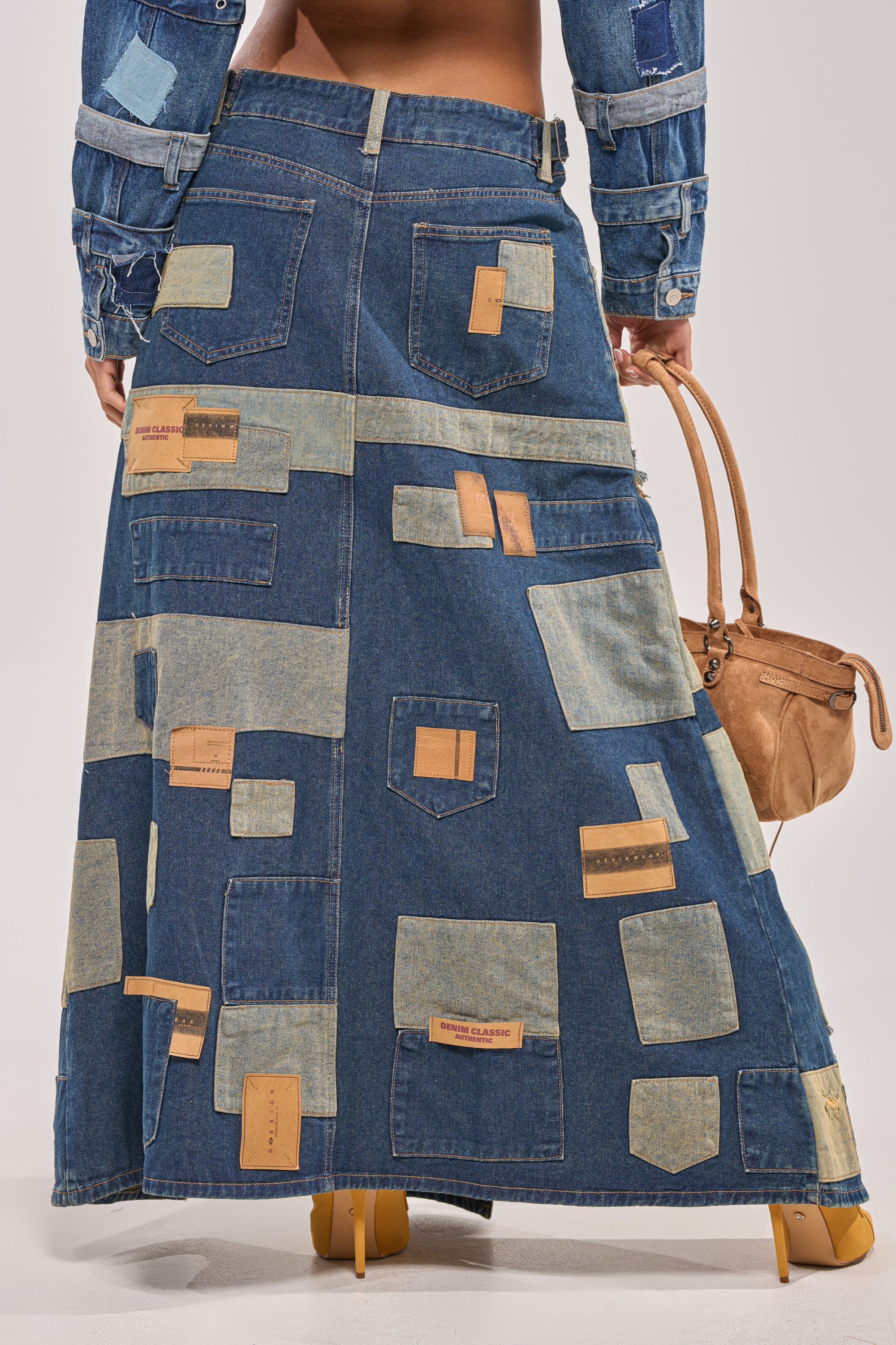 PATCH ME UP DENIM MAXI SKIRT - Image 5