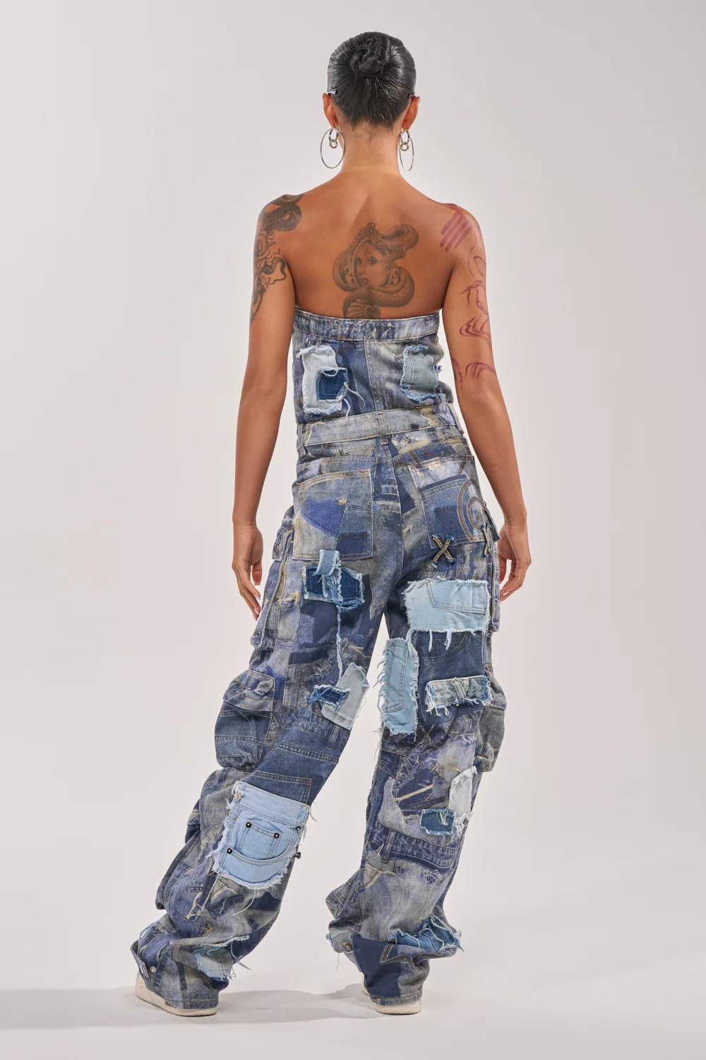 PATCHWORK DENIM ON DENIM JUMPSUIT - Image 5