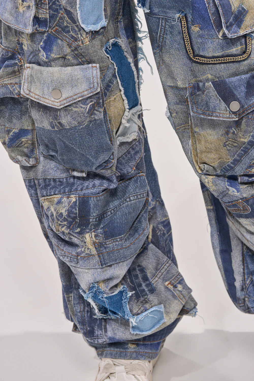 PATCHWORK DENIM ON DENIM JUMPSUIT - Image 6