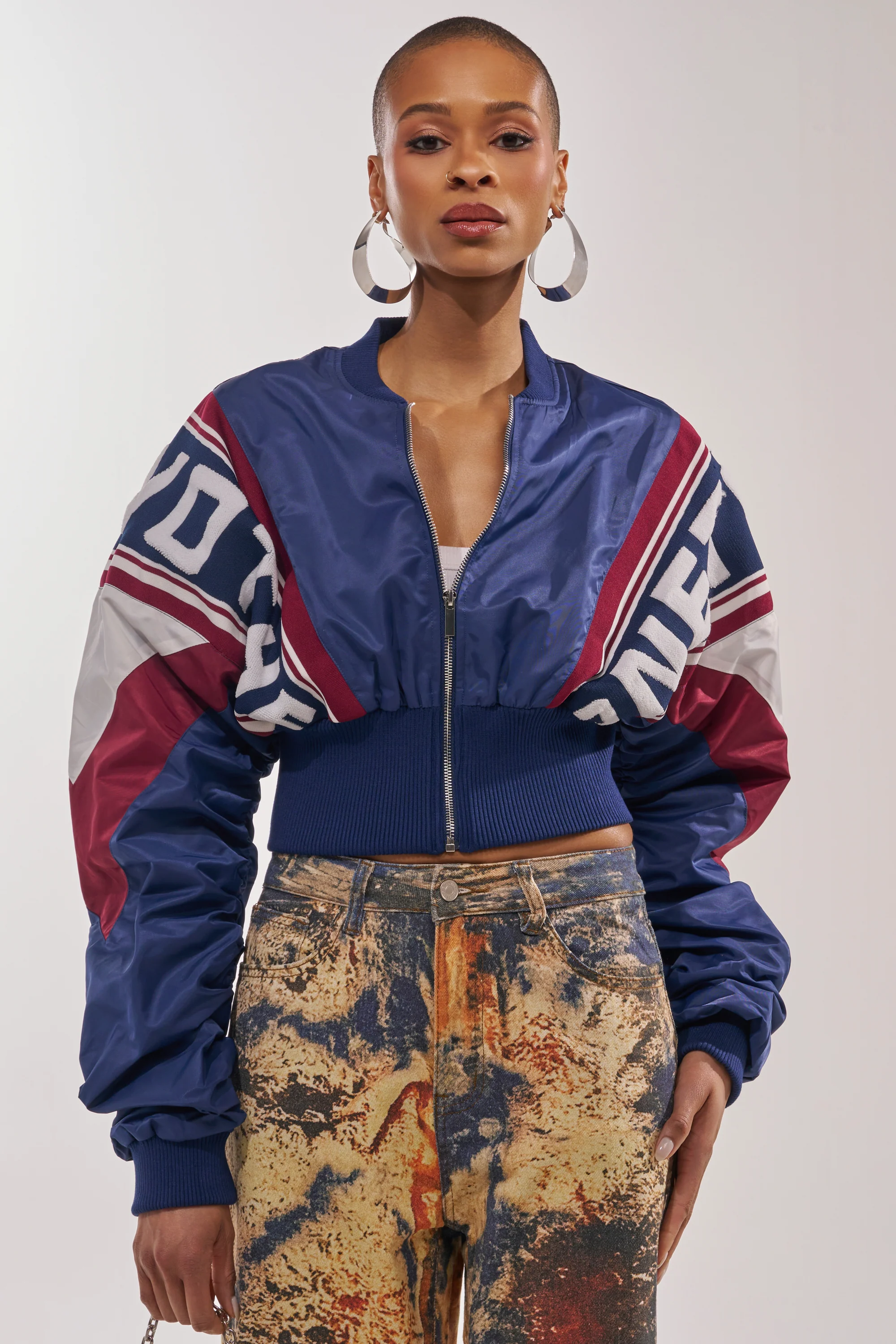PHOENIX MIXED MEDIA BOMBER IN NAVY - Image 2
