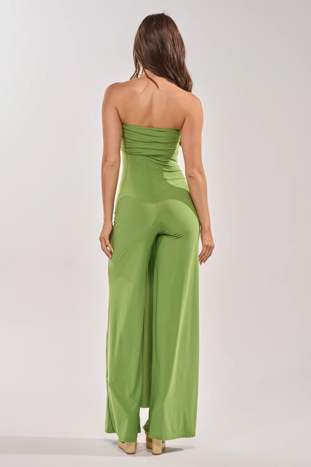 PICK ME UP STRAPLESS JUMPSUIT IN GREEN - Image 6