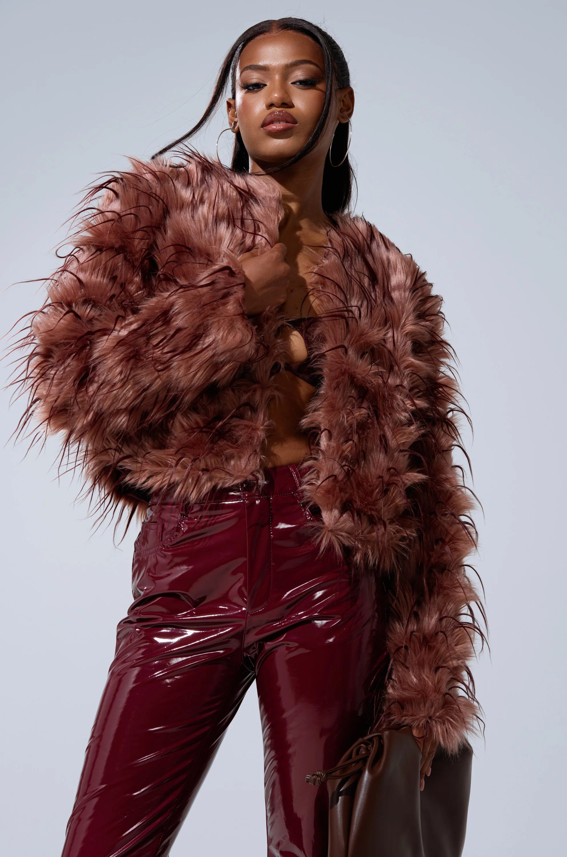 PIPER TEXTURED FAUX FUR COAT - Image 3