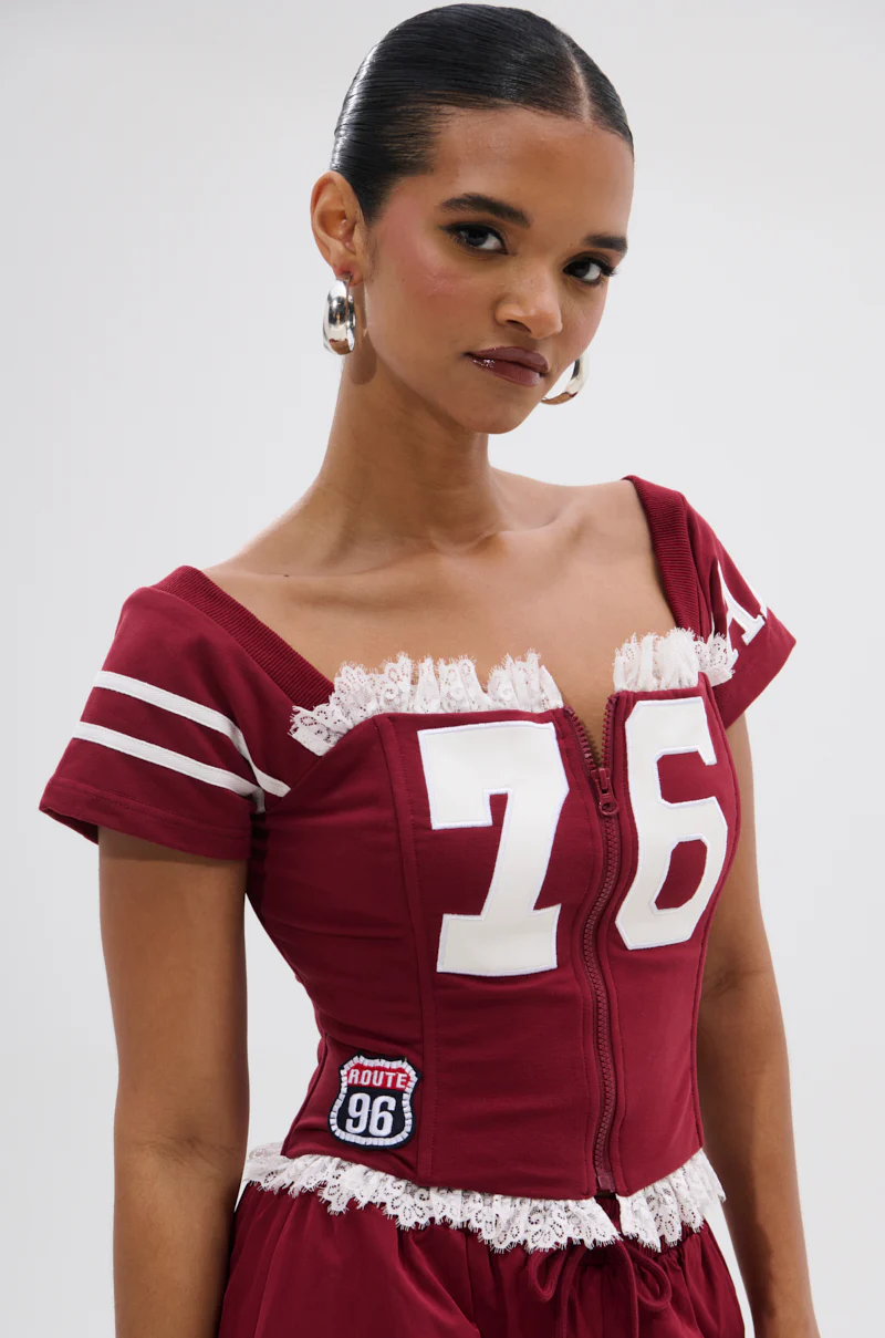 PLAY TIME IS OVER FRONT ZIP CORSET TOP - Image 2