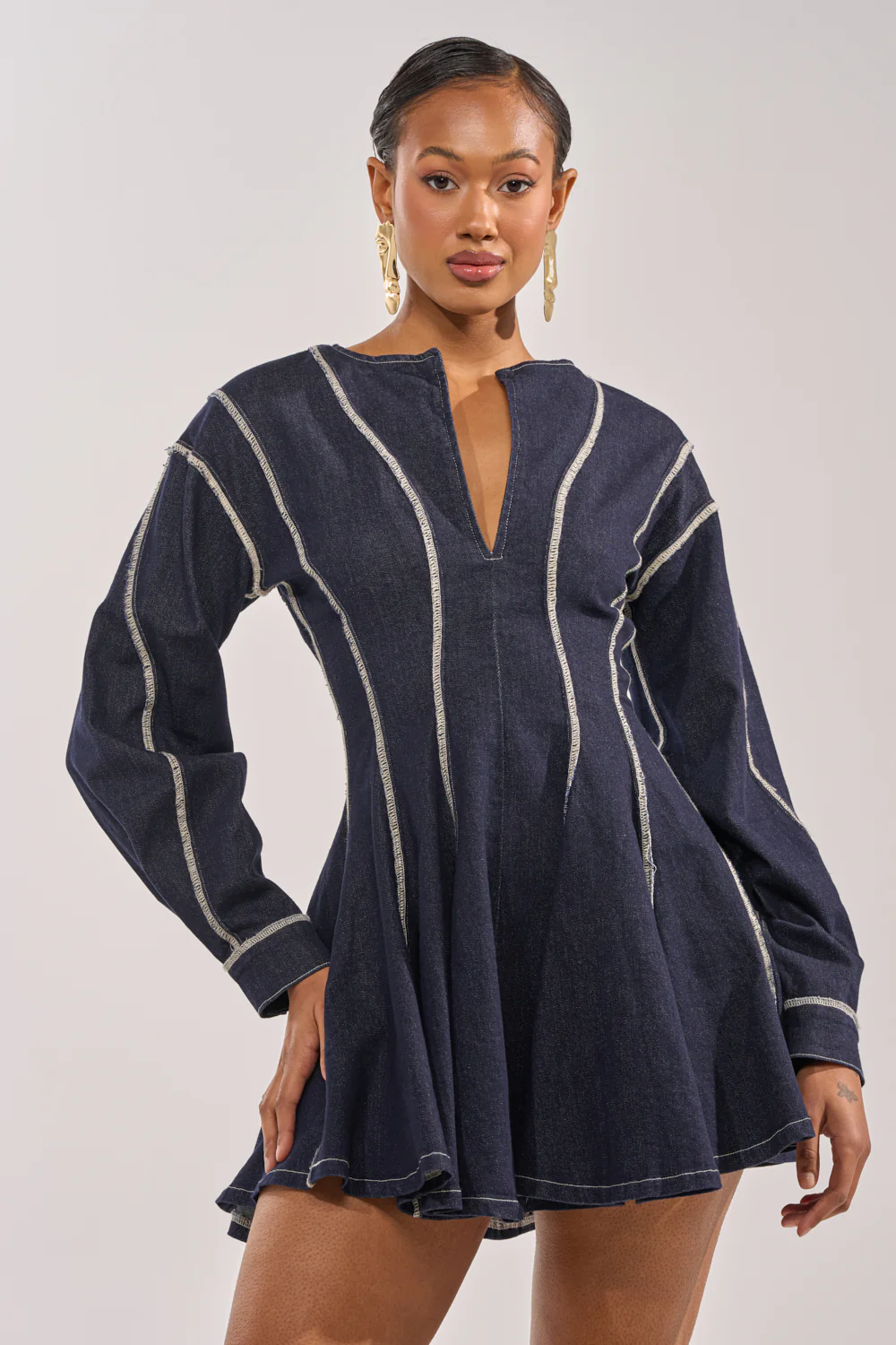 PLAYDATE DENIM MINI DRESS - Image 2
