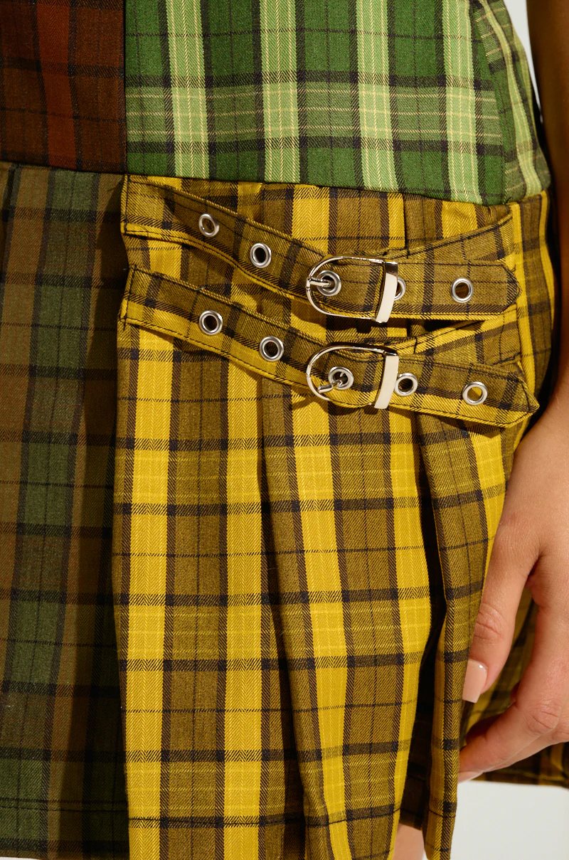 PLAYTIME IS OVER PLAID MINI DRESS - Image 11