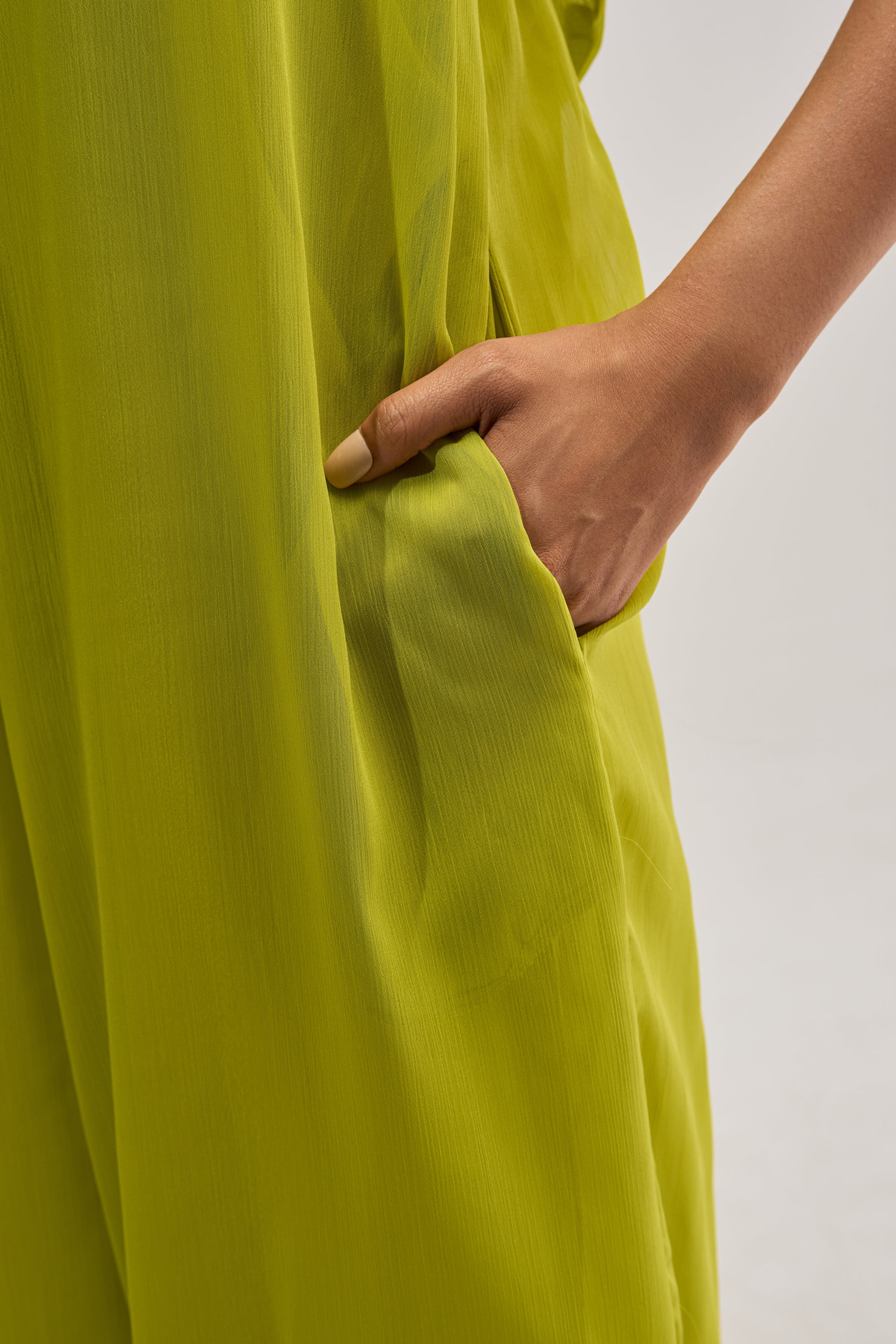 PLUS ONE CHIFFON JUMPSUIT IN CHARTRUESE - Image 6