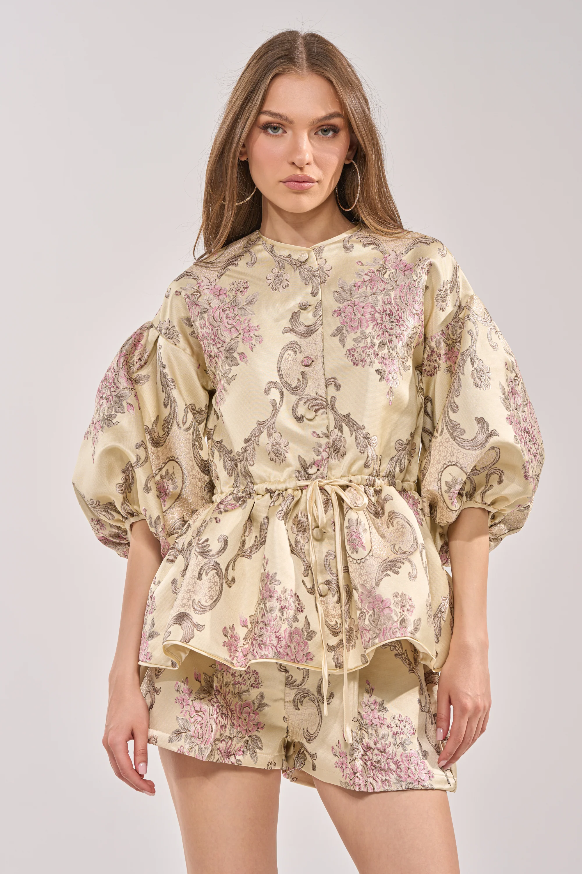 PORCELAIN DOLL BROCADE TOP