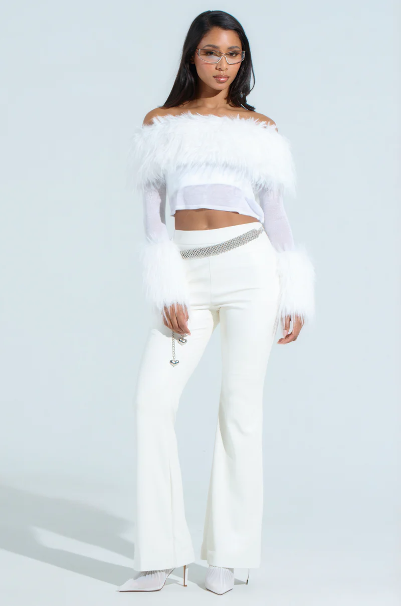 PRETTY PLEASE FUR TRIM TOP - Image 7