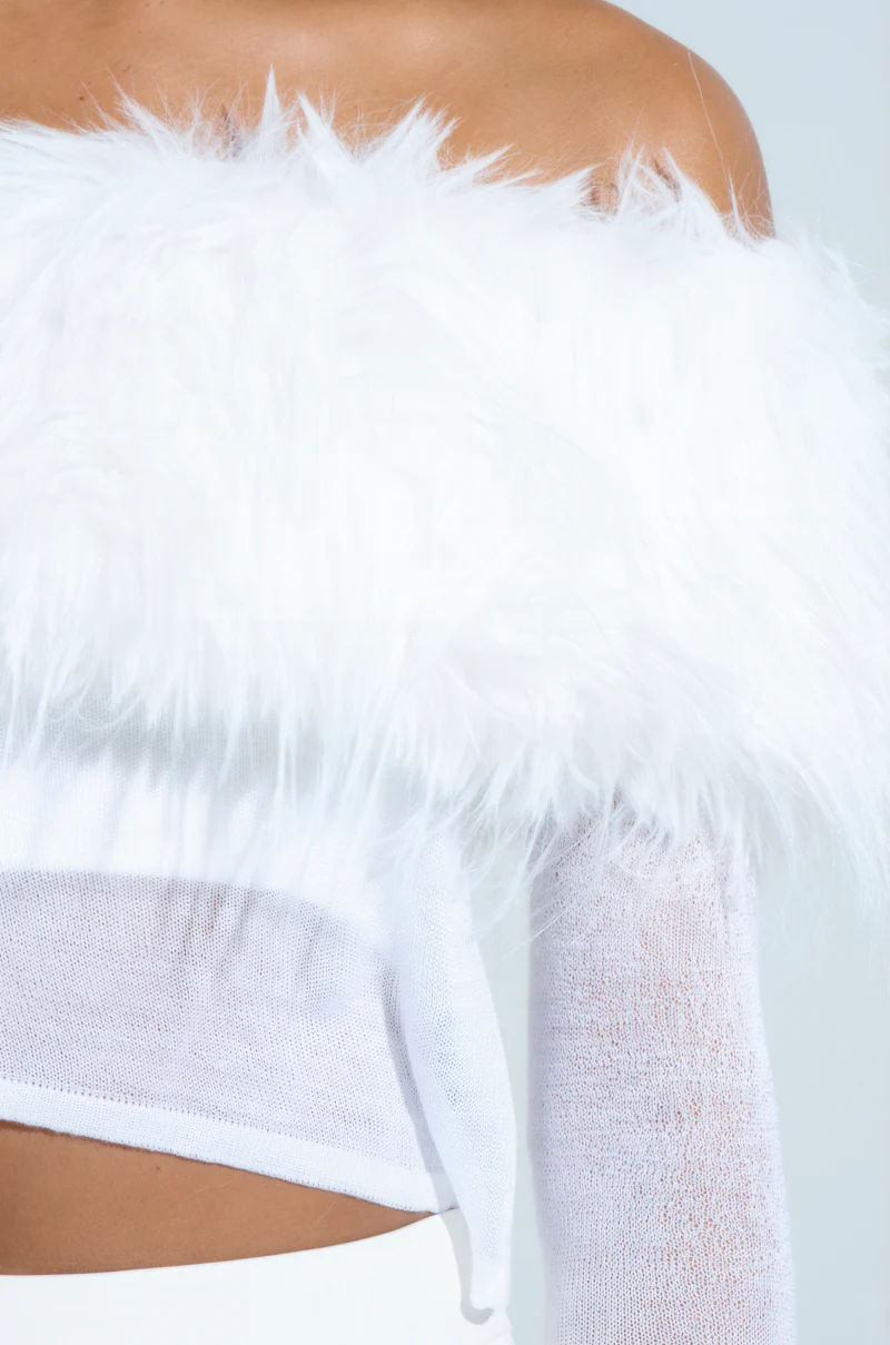 PRETTY PLEASE FUR TRIM TOP - Image 9