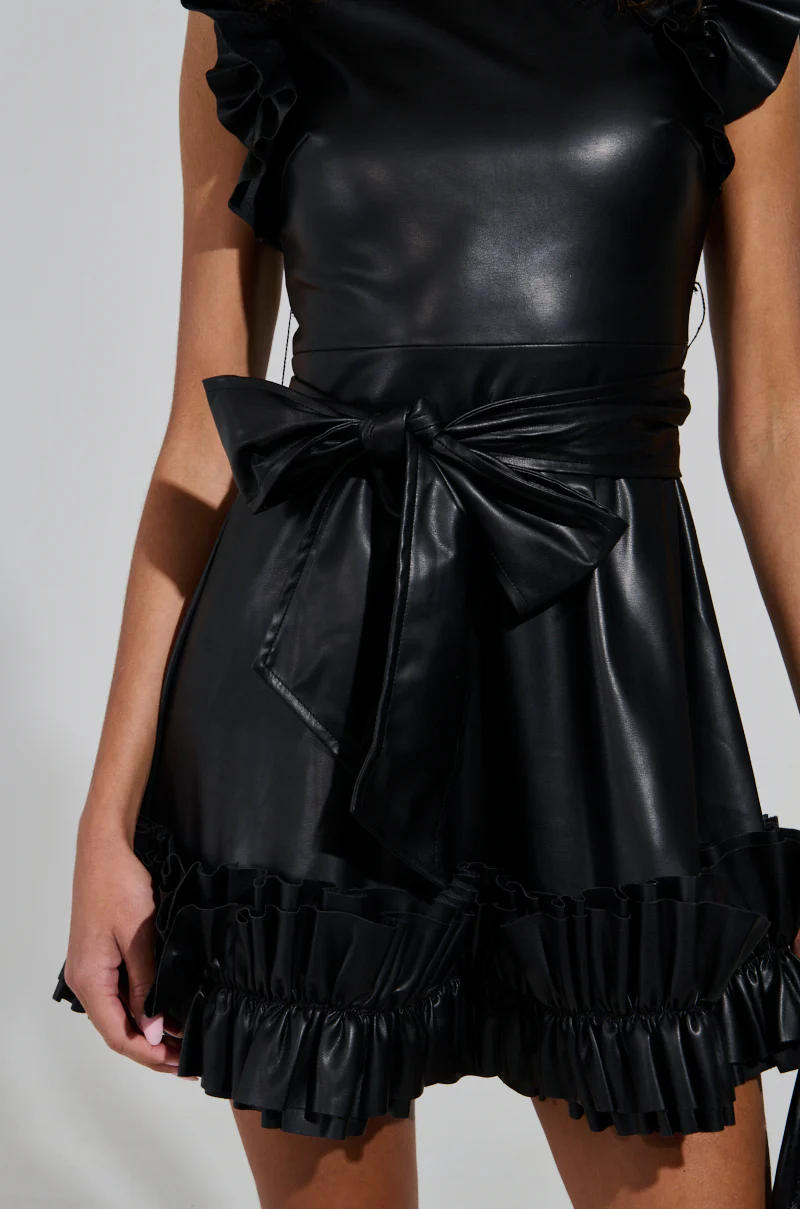 PURE BLISS PU RUFFLE MINI DRESS - Image 7