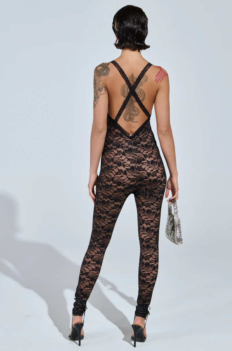 QUEEN VIBES LACE JUMPSUIT - Image 5