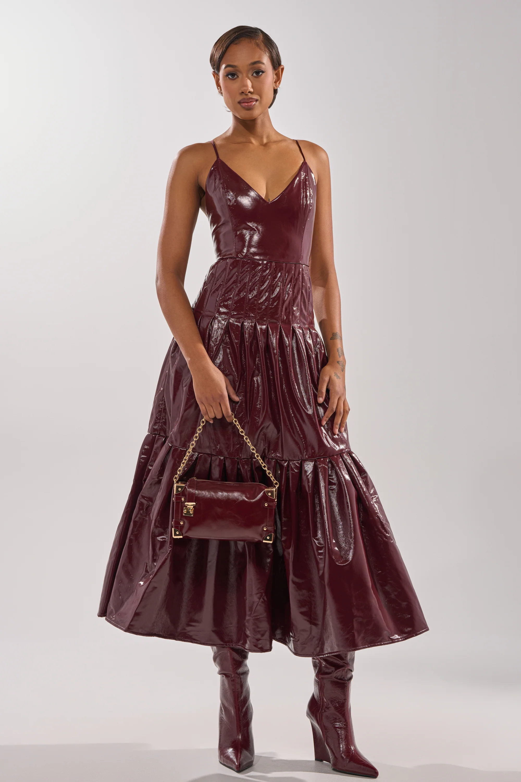 RACHEL PU MAXI DRESS - Image 3