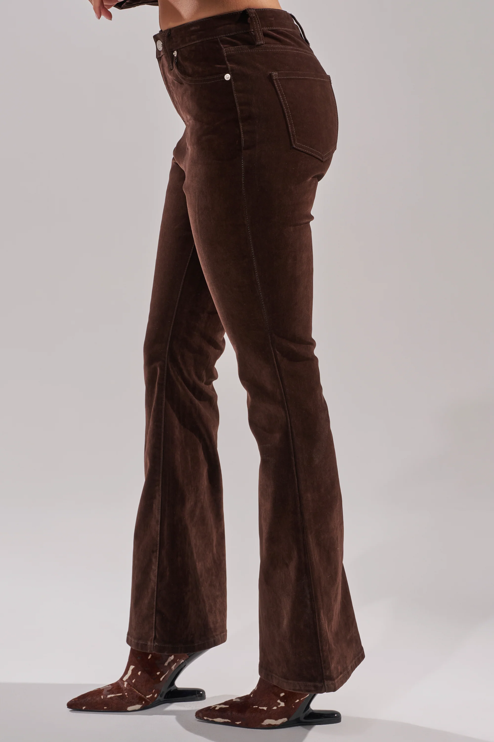RAE VELVET DENIM FLARE PANT - Image 3