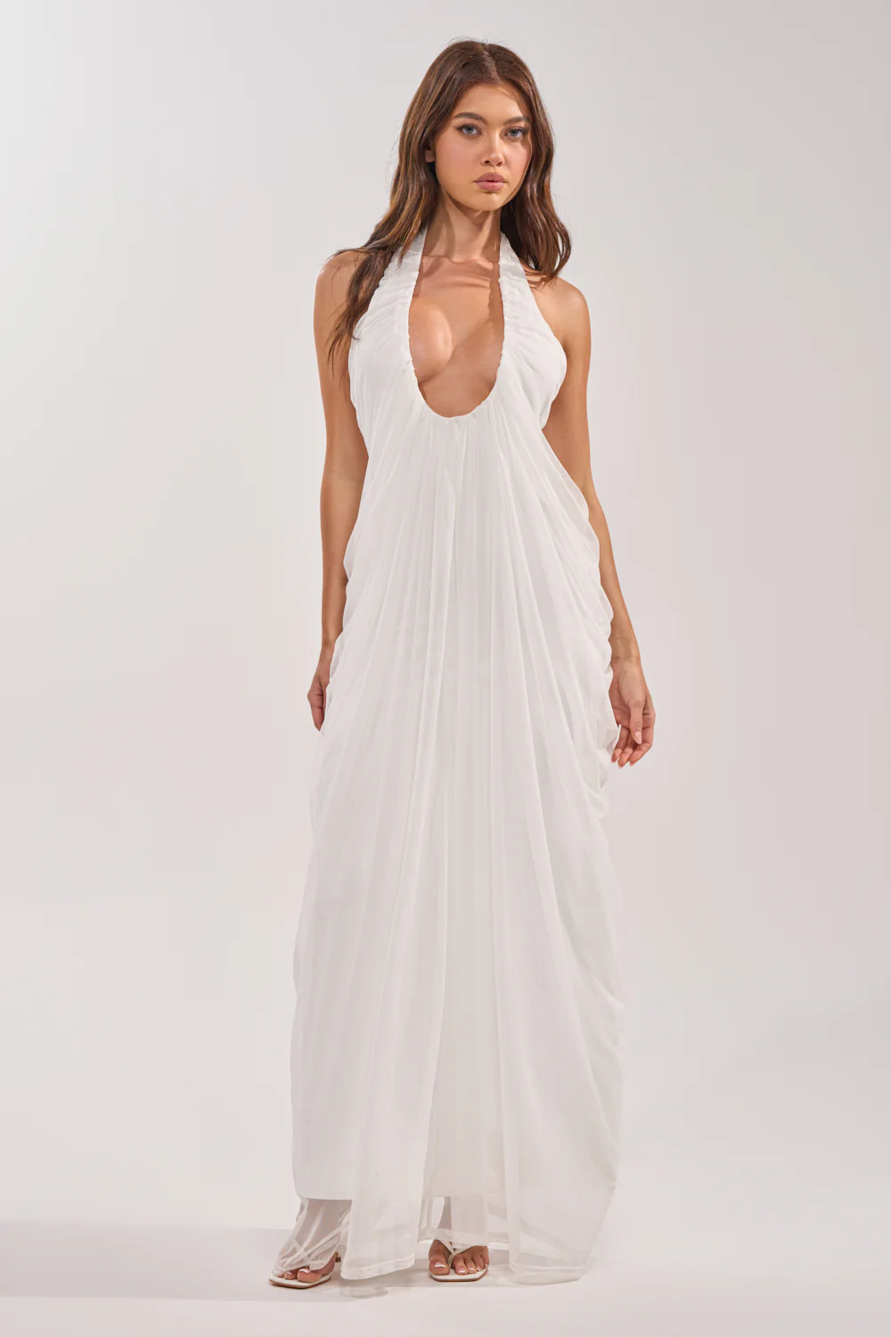 RAMONA PLEATED MAXI DRESS IN WHITE - Image 2