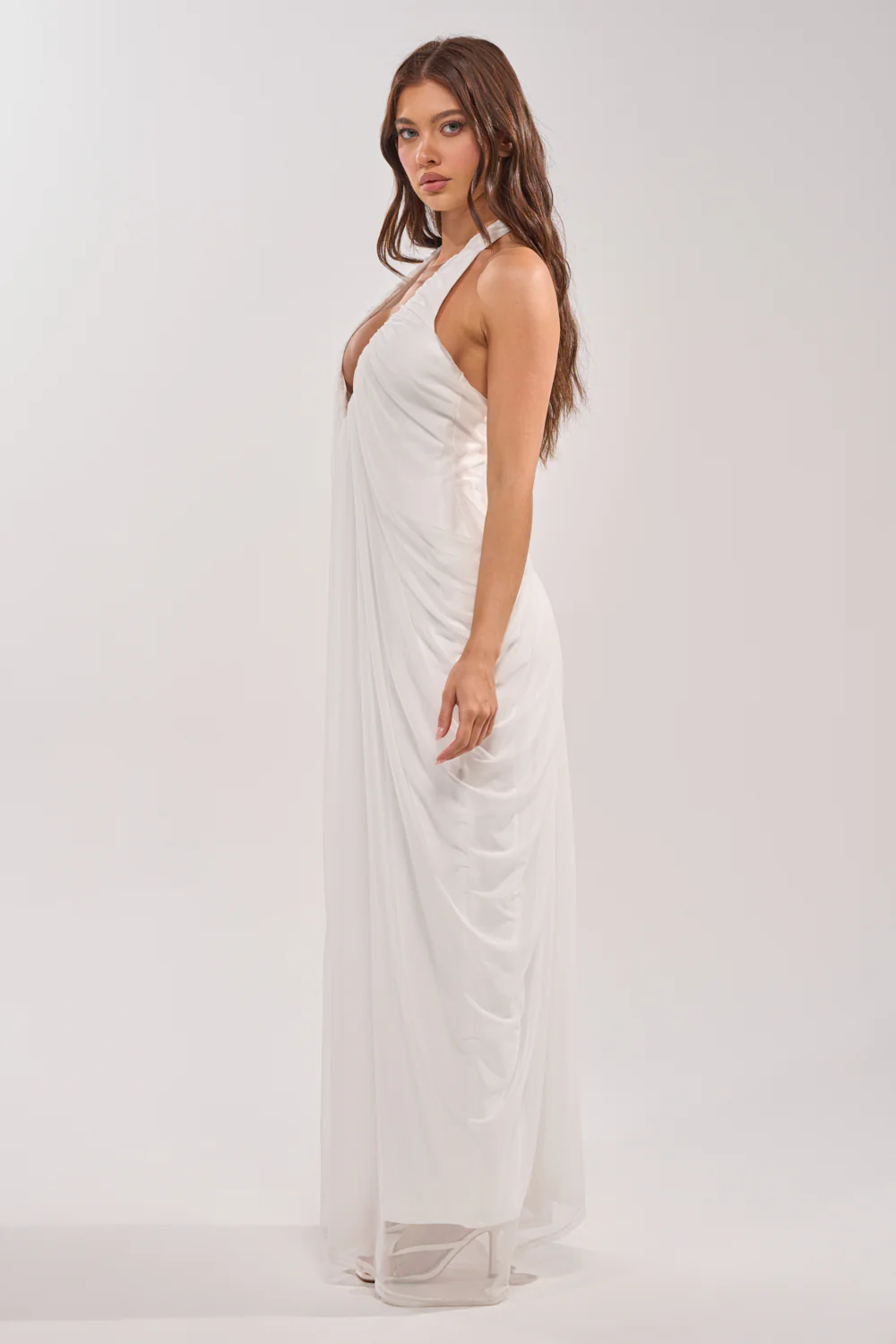 RAMONA PLEATED MAXI DRESS IN WHITE - Image 3