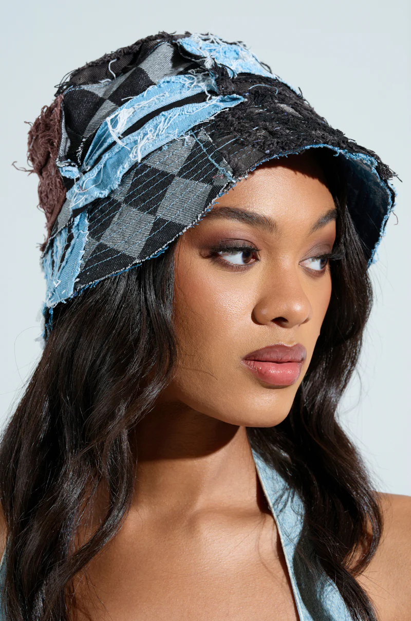 RAY DENIM PATCHWORK HAT - Image 2