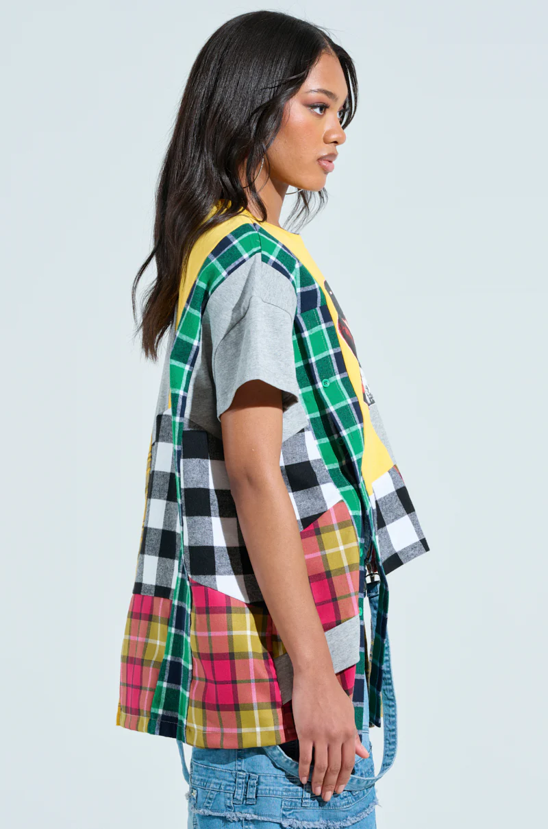 REBUILT OVERSIZED FLANNEL T-SHIRT - Image 4