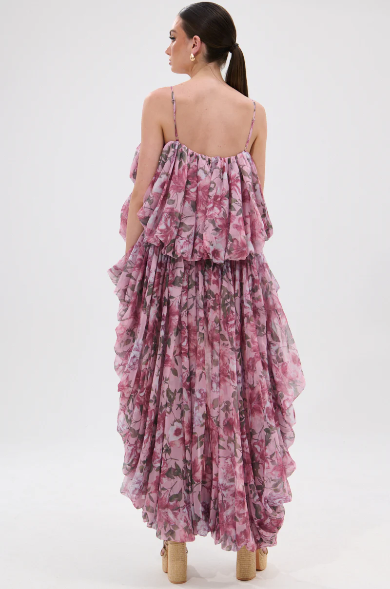 REVERENT FLORAL HIGH LOW BLOUSE TOP - Image 4