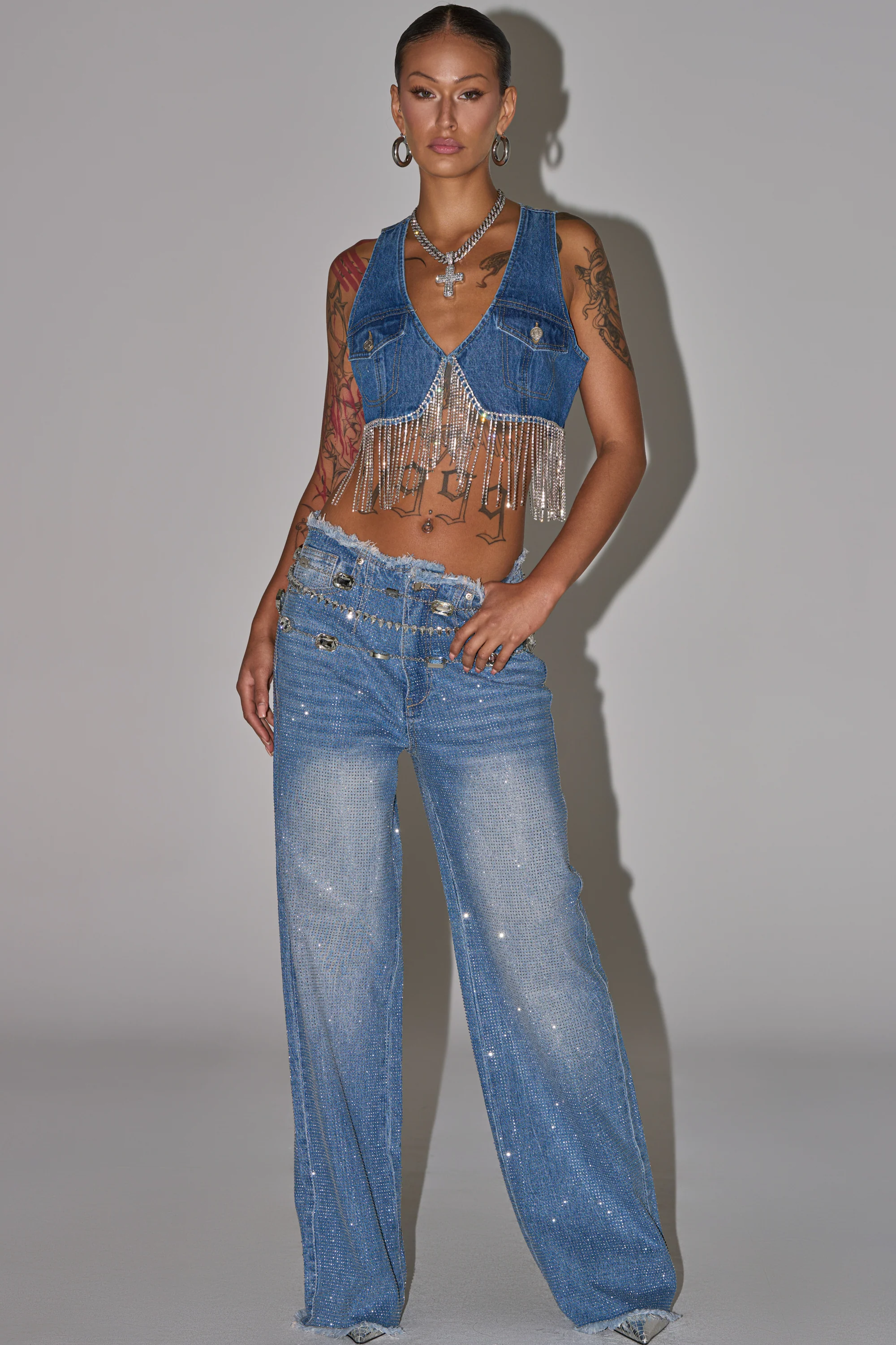 RIDE EM CROPPED DENIM VEST - Image 6