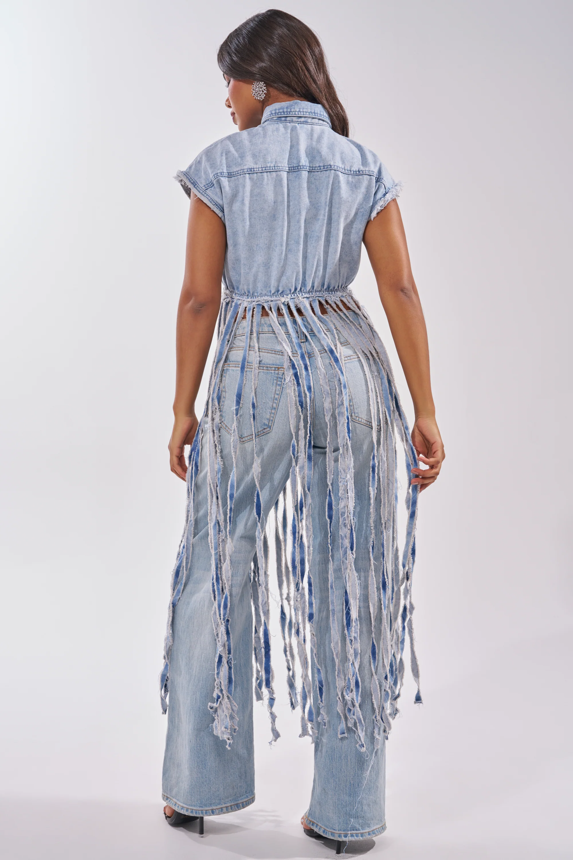 ROCK ON DENIM FRINGE TOP - Image 6